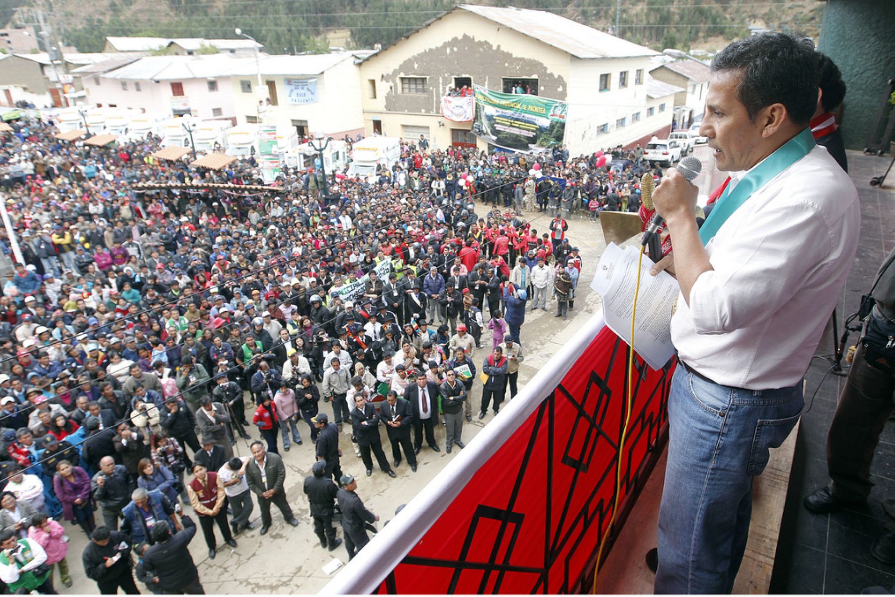 HUANUCO, PERU - SETIEMBRE 25. Presidente Ollanta Humala en el distrito de La Unión, provincia de Dos de Mayo, en Huánuco.
ANDINA/Presidencia