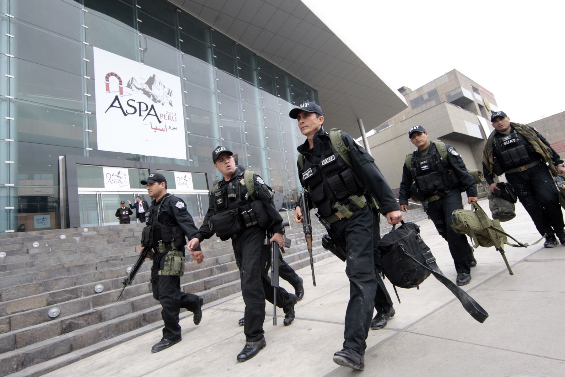 LIMA, PERU - SETIEMBRE 30 Medidas de Seguridad en los exteriores III Cumbre América del Sur - Países Árabes  Aspa.Foto: ANDINA/Carlos Lezama