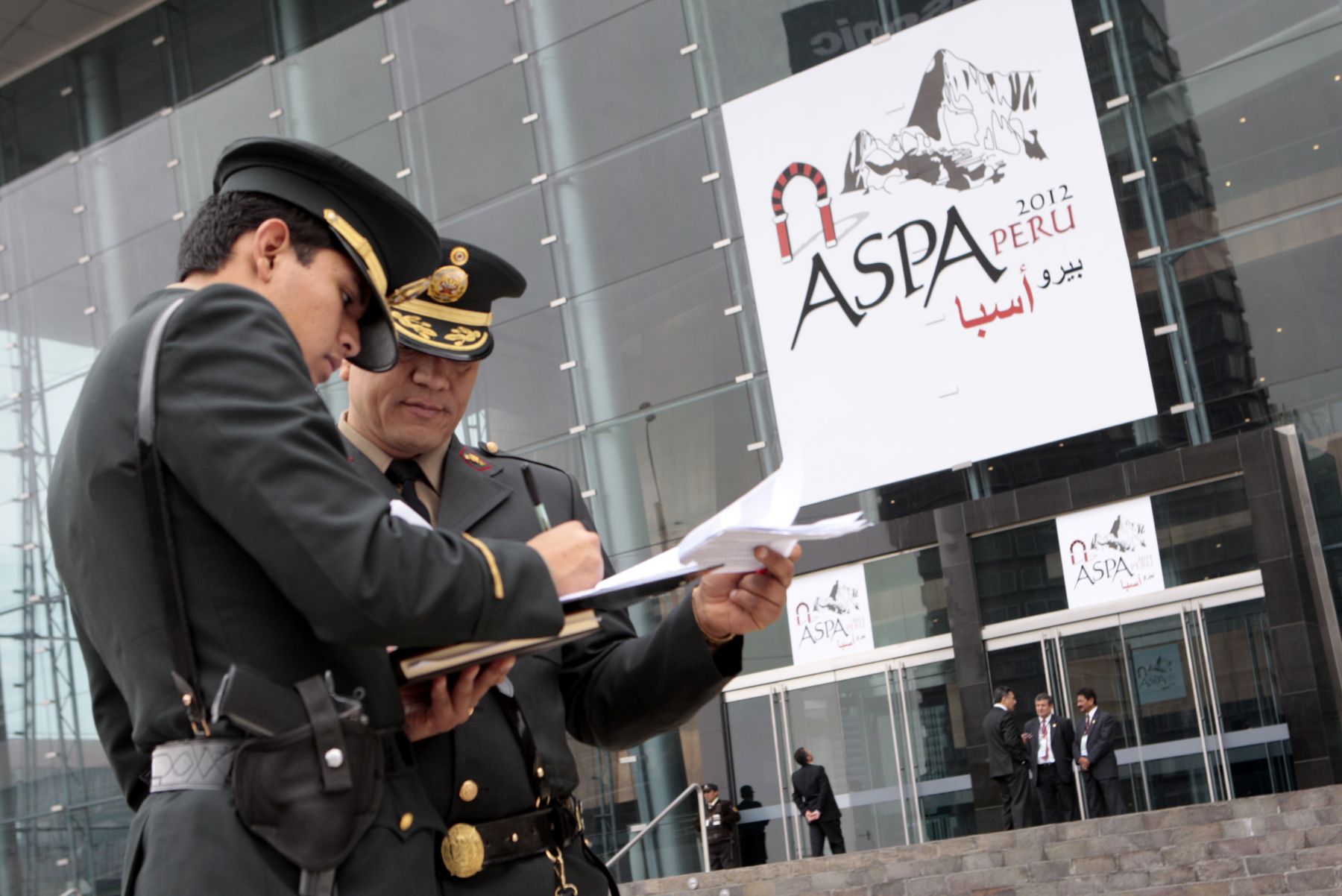 LIMA, PERU - SETIEMBRE 30 Medidas de Seguridad en los exteriores III Cumbre América del Sur - Países Árabes  Aspa.Foto: ANDINA/Carlos Lezama