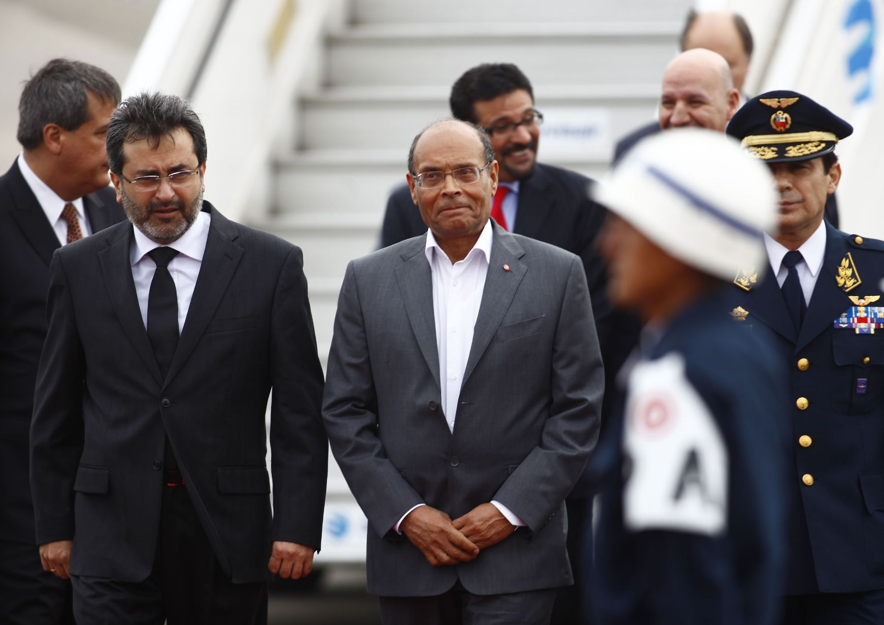 CALLAO, PERÚ-SETIEMBRE 30. Llegada del Presidente de Tunez, Moncef Marzouki, quien fue recibido por el Premier , Juan Jiménez.
Foto:ANDINA/archivo.