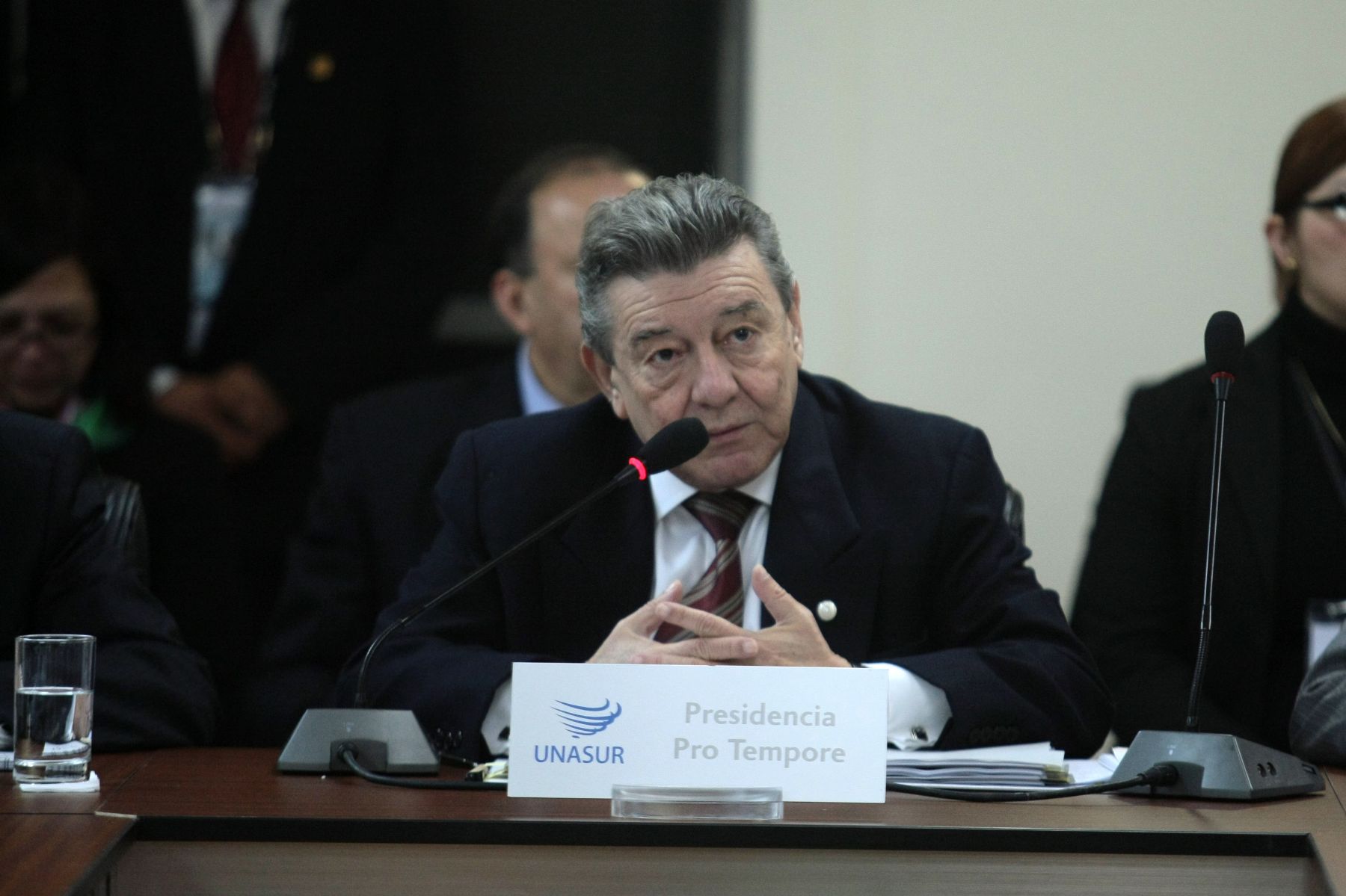 LIMA, PERU - OCTUBRE 1. Canciller Rafael Roncagliolo durante la inauguracion de Reunion de Cancilleres en la III Cumbre de America del Sur y Paises Arabes ASPA. Foto: ANDINA/Juan Carlos Guzman
