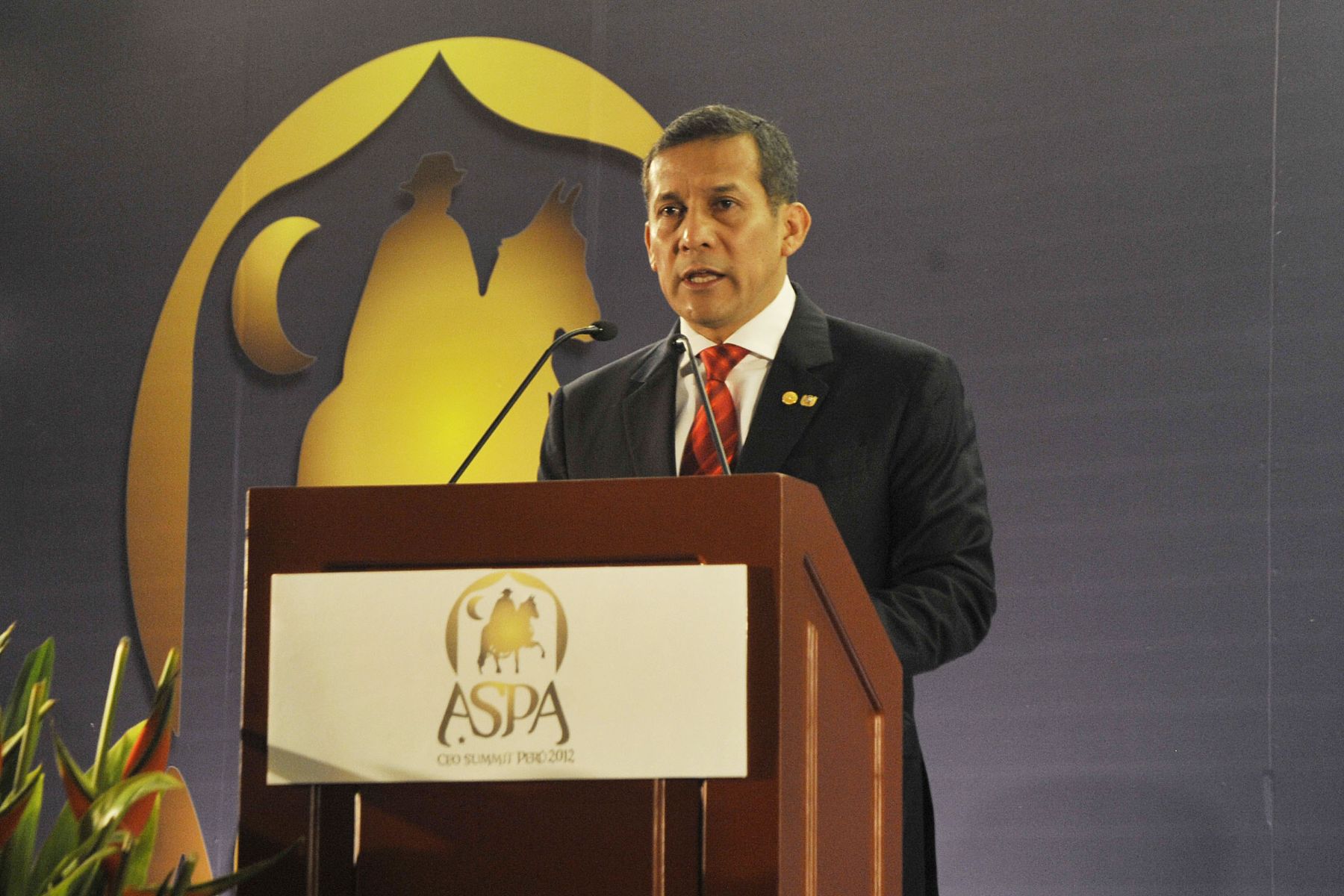LIMA, PERÚ – OCTUBRE 1. Presidente Ollanta Humala inauguró el Tercer Encuentro Empresarial América del Sur y Países Árabes desarrollado en el Swissotel en el marco de la Tercera Cumbre ASPA. .Foto: ANDINA/Prensa Presidencia