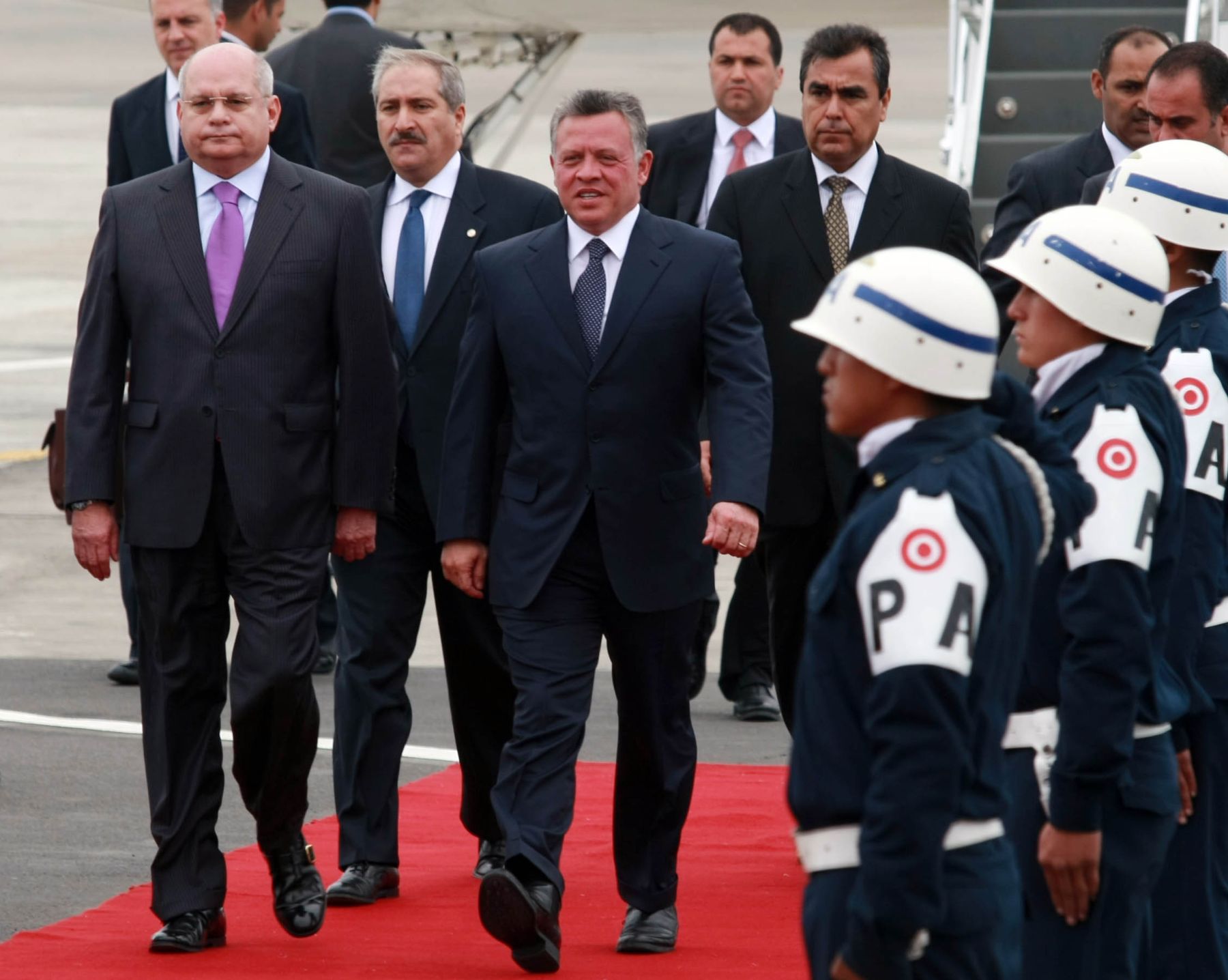 CALLAO, PERU - OCTUBRE 01.Llegada del rey de Jordania, su majestad Abdullah Bin Al-Hussein para participar en la III Cumbre de los Países de América del Sur y los Países Árabes (ASPA).Foto: ANDINA/Jack Ramón