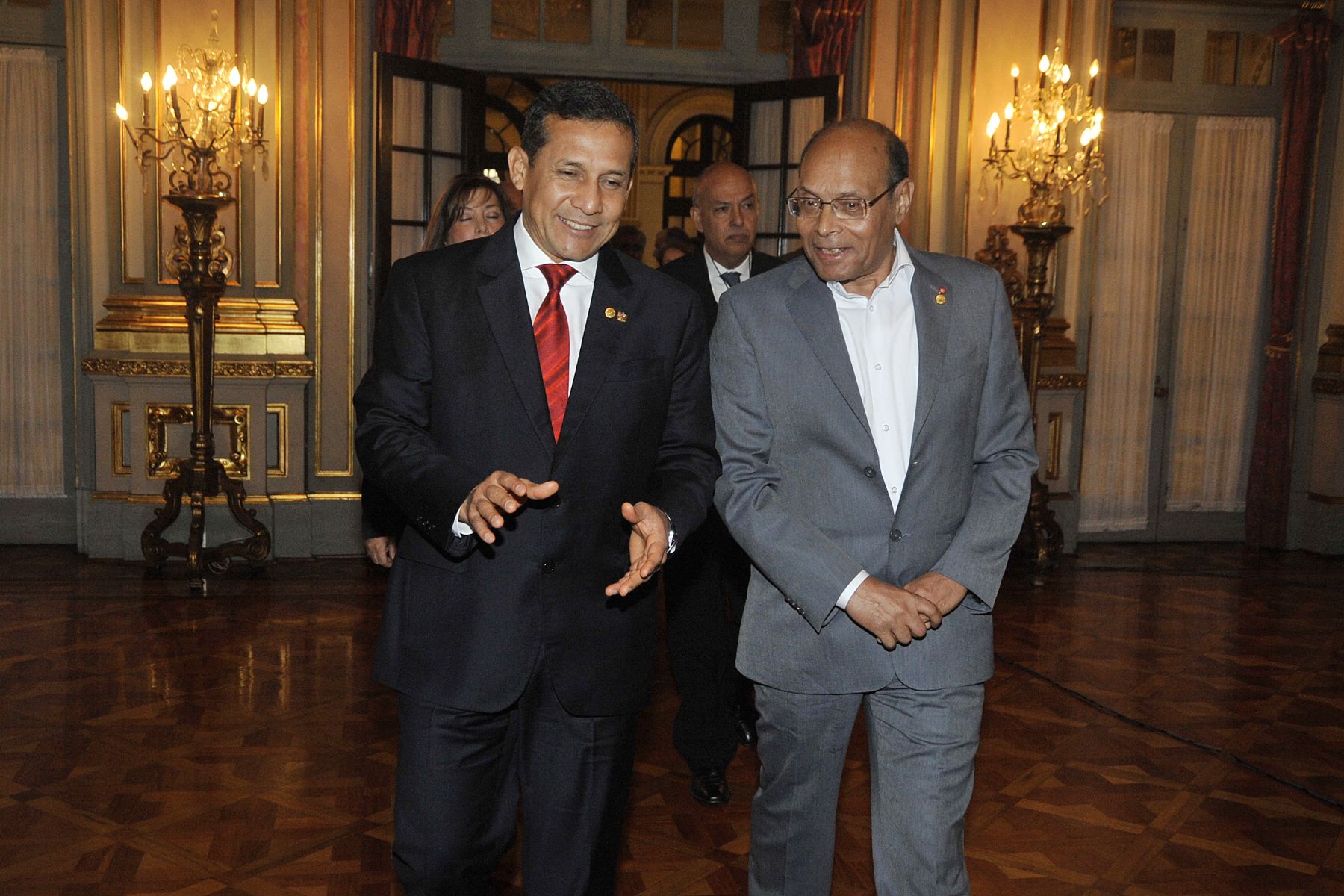 LIMA, PERU - OCTUBRE 01. Presidente Ollanta Humala, en reuniòn bilateral con el  Presidente de Tunez  Sr. Moncef Marsuki en el marco de la  III Cumbre de los Países de América del Sur y los Países Árabes (ASPA)
Foto Andina/Prensa Presidencia