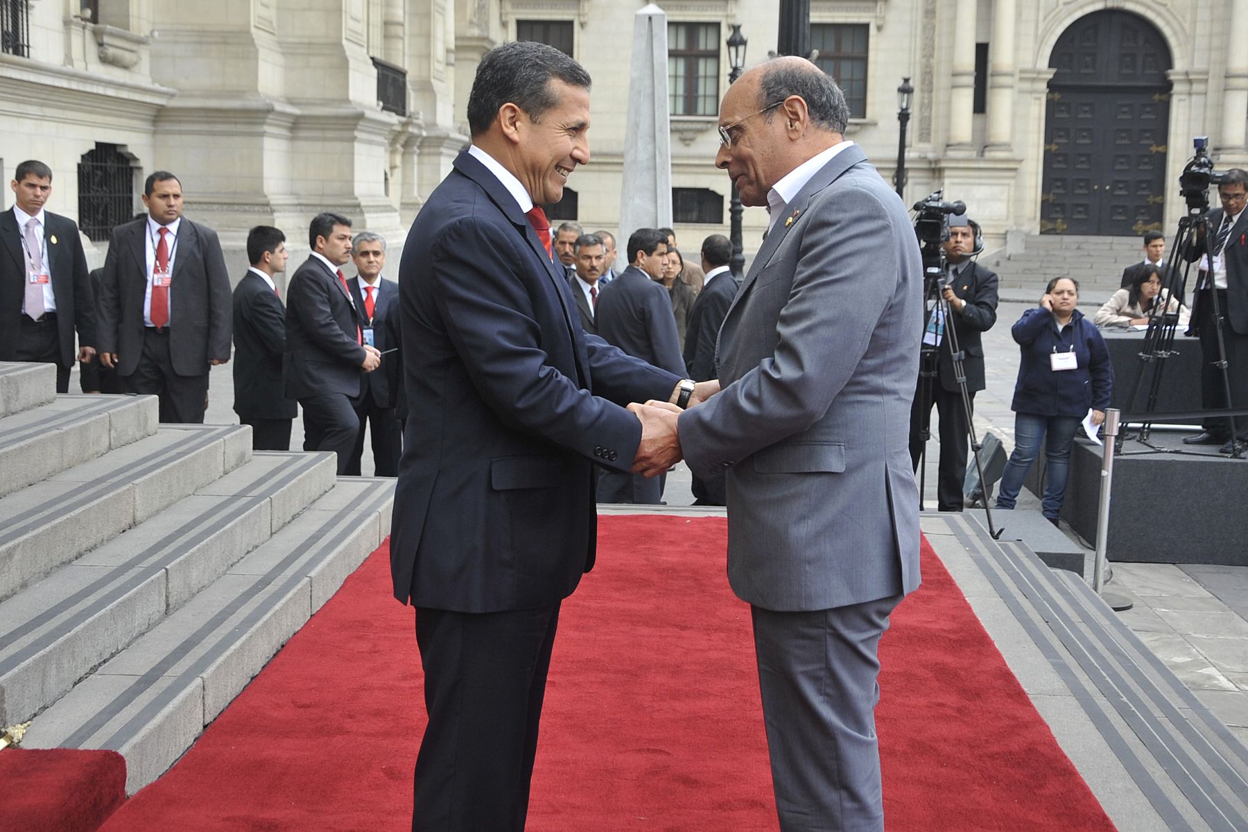 LIMA, PERU - OCTUBRE 01. Presidente Ollanta Humala, en reuniòn bilateral con el  Presidente de Tunez  Sr. Moncef Marsuki en el marco de la  III Cumbre de los Países de América del Sur y los Países Árabes (ASPA)
Foto Andina/Prensa Presidencia