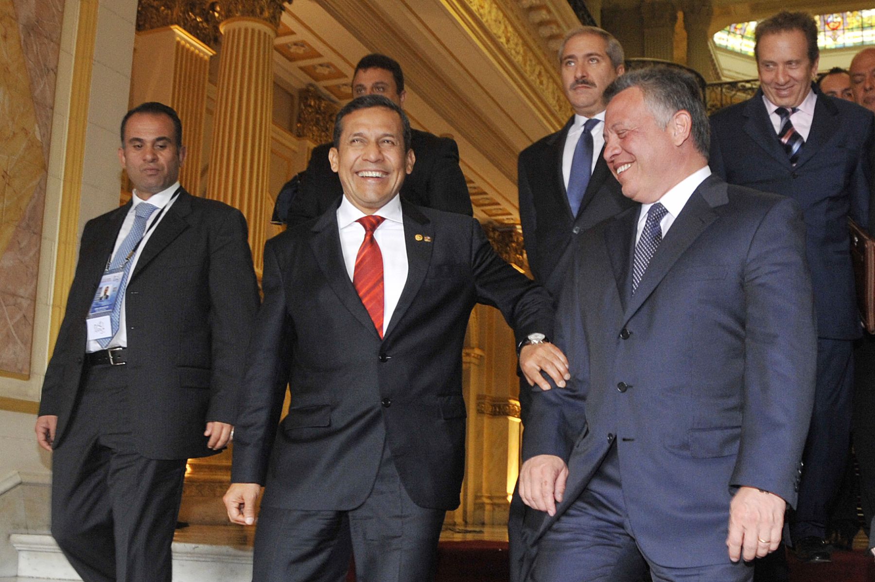 LIMA, PERU - OCTUBRE 01. Presidente Ollanta Humala, en reuniòn bilateral con el Rey de Jordania Abdullah Bin Alhussein; en el marco de la  III Cumbre de los Países de América del Sur y los Países Árabes (ASPA)
Foto Andina/Prensa Presidencia