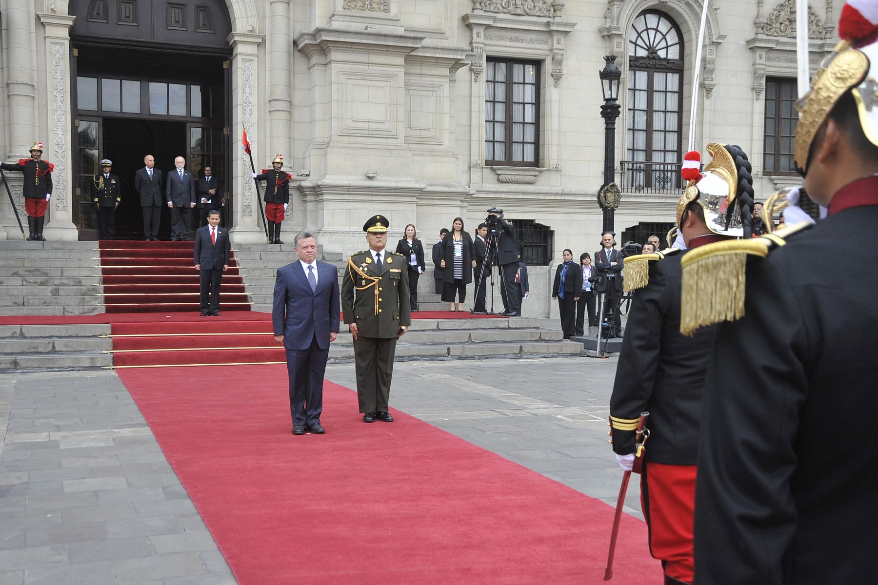 LIMA, PERU - OCTUBRE 01. Presidente Ollanta Humala, en reuniòn bilateral con el Rey de Jordania Abdullah Bin Alhussein; en el marco de la  III Cumbre de los Países de América del Sur y los Países Árabes (ASPA). Foto: 
Andina/Prensa Presidencia.