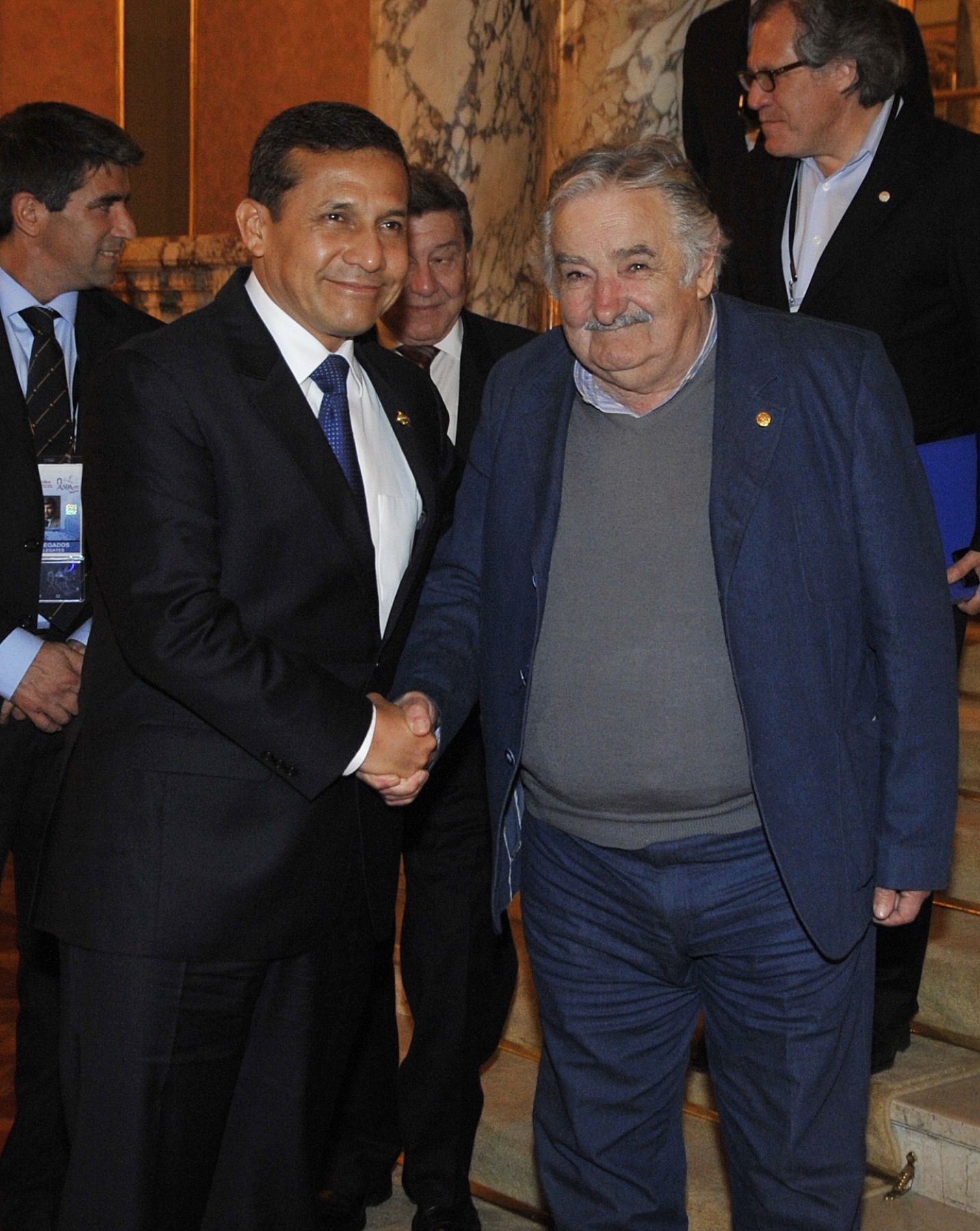 LIMA, PERU - OCTUBRE 01. Presidente Ollanta Humala, en reuniòn bilateral con el  Presidente de Uruguay Jose Mujica; en el marco de la  III Cumbre de los Países de América del Sur y los Países Árabes (ASPA)
Foto Andina/Prensa Presidencia