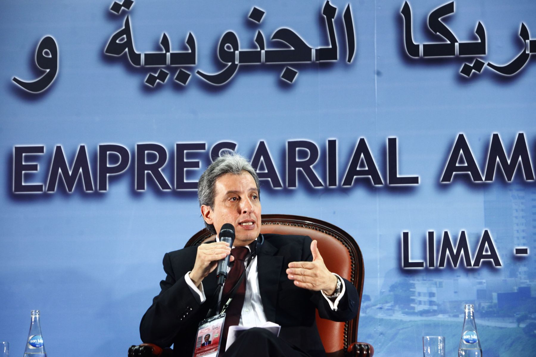 LIMA, PERÚ – OCTUBRE 1. Ministro Manuel Pulgar Vidal expone "Sobre más allá de los recursos naturales" en el III encuentro Empresarial América del Sur y Países Arabes-ASPA.Foto: ANDINA/archivo.