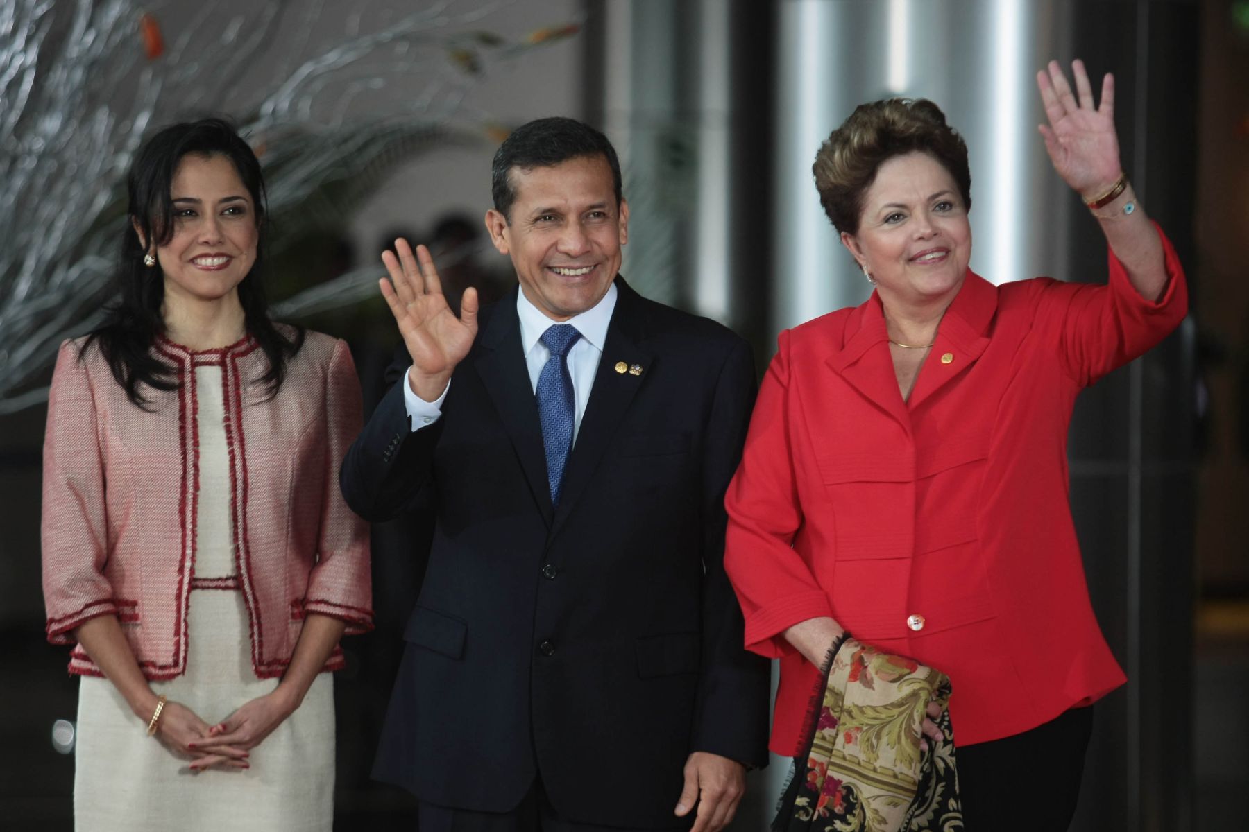 LIMA, PERU - OCTUBRE 02. El Presidente Ollanta Humala recibió su homóloga brasilera, Dilma Rousseff en el marco del ASPA.

Foto: ANDINA/Juan Carlos Guzmán Negrini.