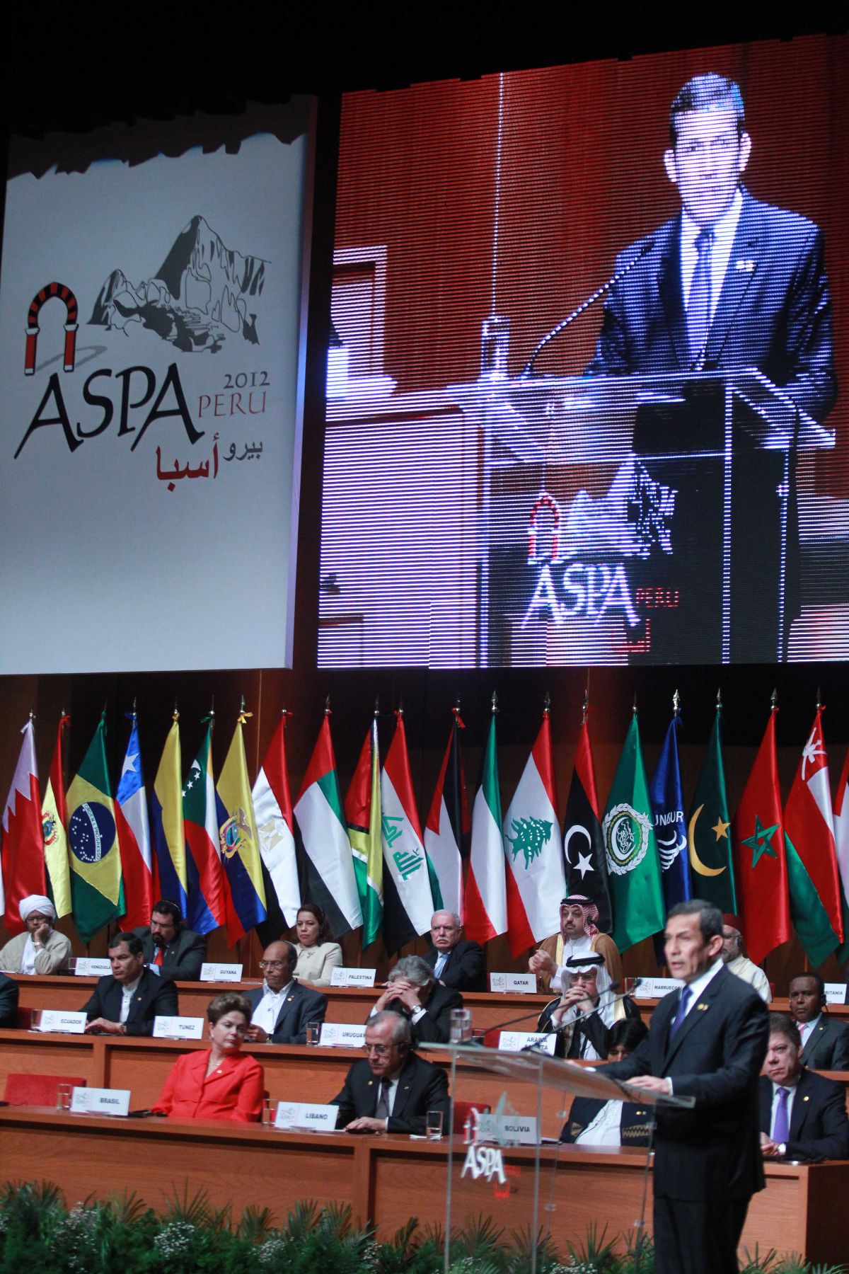 LIMA, PERU - OCTUBRE 02. Presidente Ollanta Humala inaugura la III Cumbre de las  Americas del Sur-Paises Arabes(ASPA).
Foto: ANDINA/Prensa Presidencia