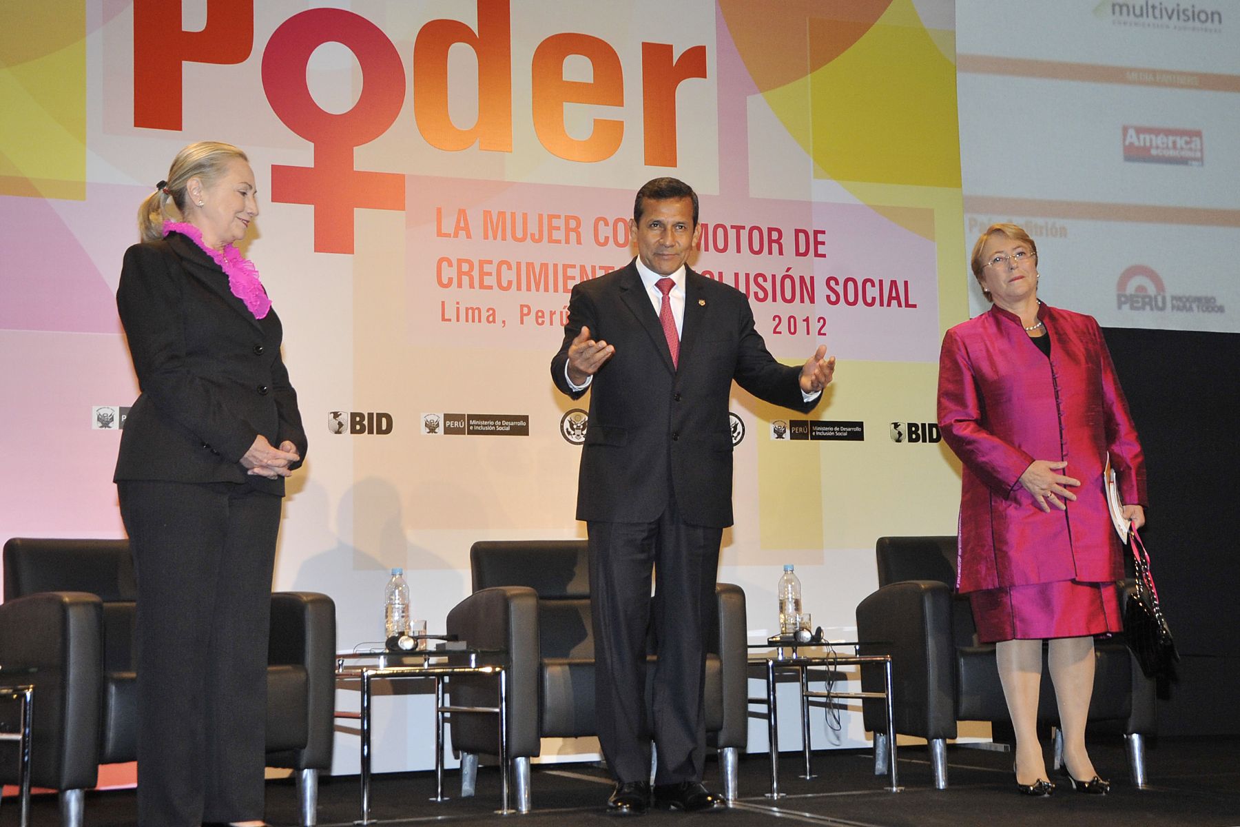 LIMA, PERU - OCTUBRE 16.Presidente Ollanta Humala inauguró conferencia internacional “Poder: La mujer como motor de crecimiento e inclusión social”.
Foto: ANDINA/Prensa Presidencia