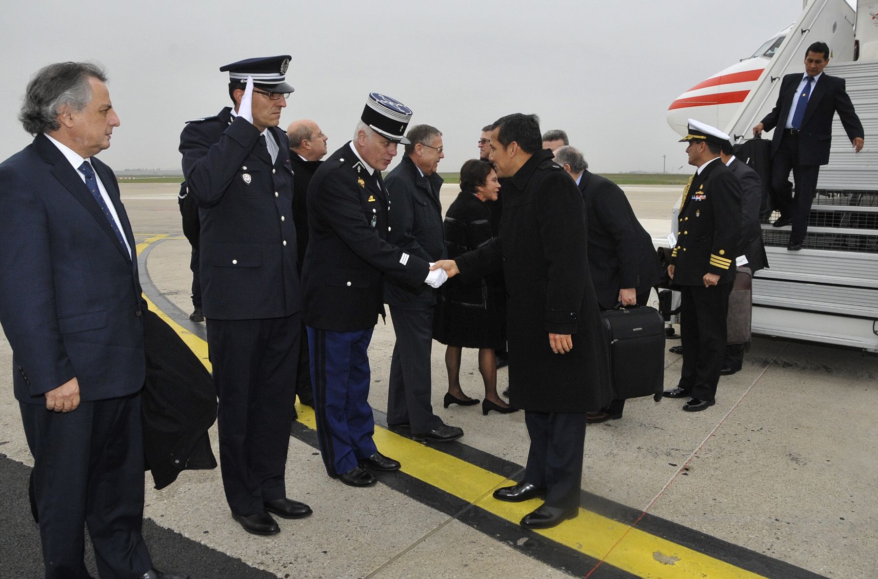 Presidente Ollanta arriba a Francia Foto: Prensa Presidencia.