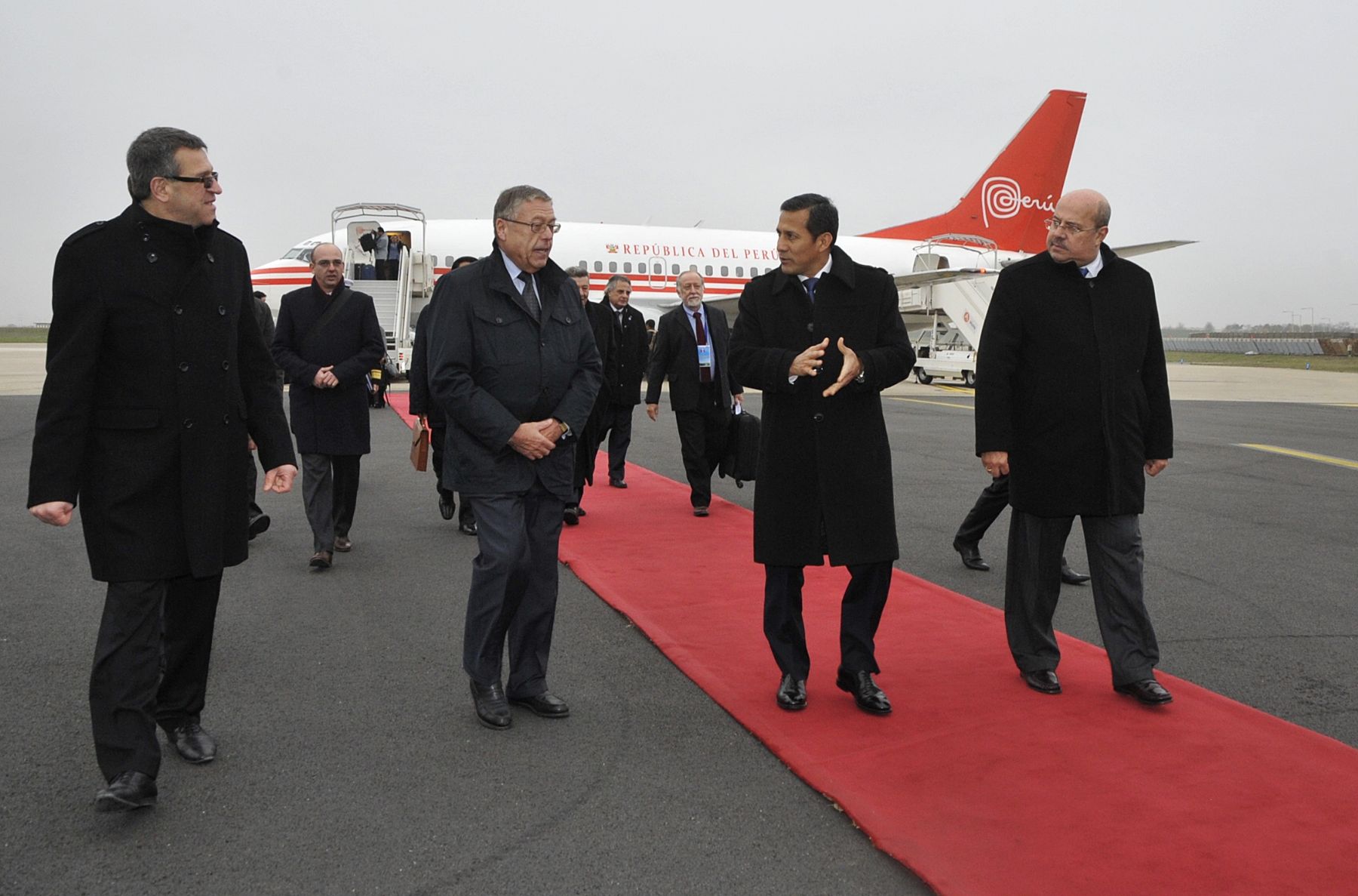 Presidente Ollanta Humala arriba a Francia. Foto: Prensa Presidencia.