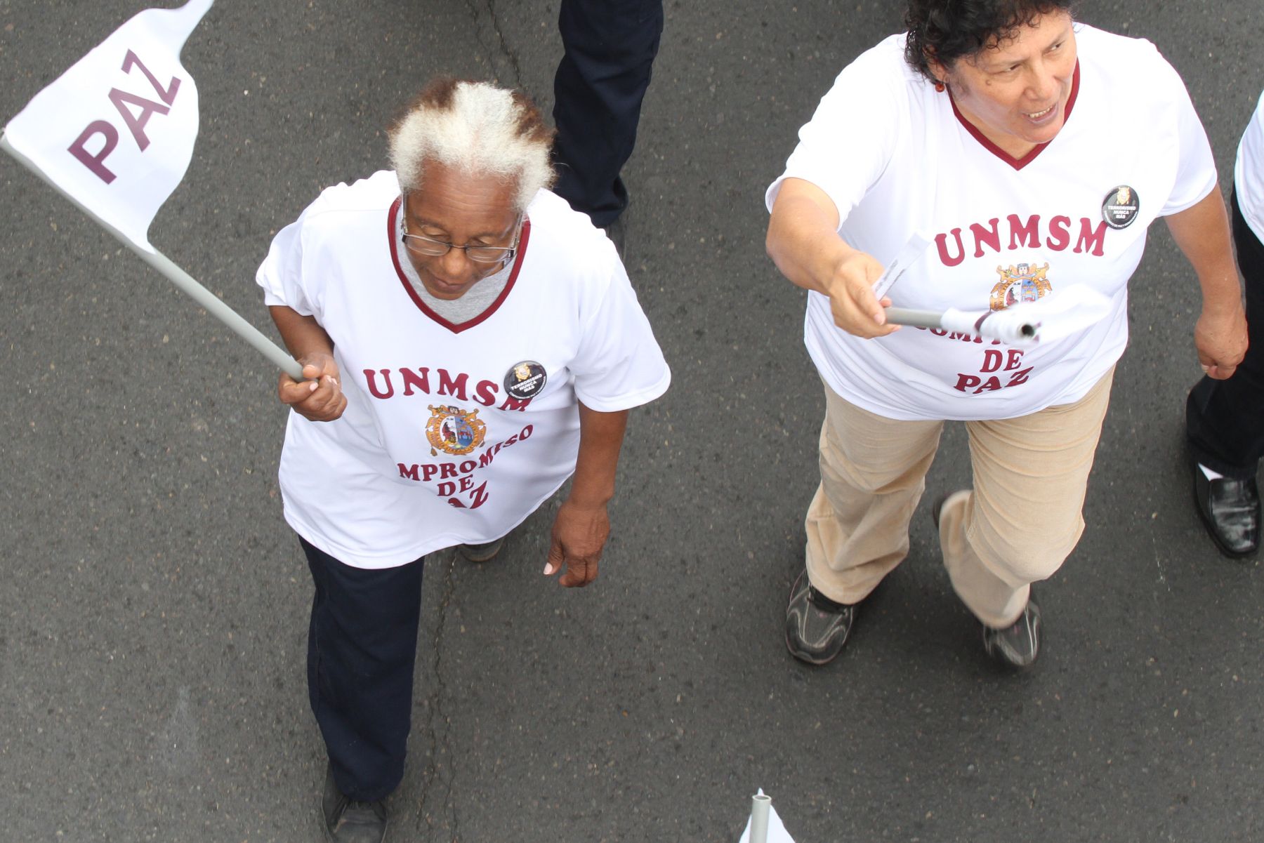 LIMA, PERU - NOVIEMBRE 20. Estudiantes de la Universidad Mayor de San Marcos durante la  la marcha por la Paz.Foto: ANDINA/Marco del RíoFoto: ANDINA/Marco del Río