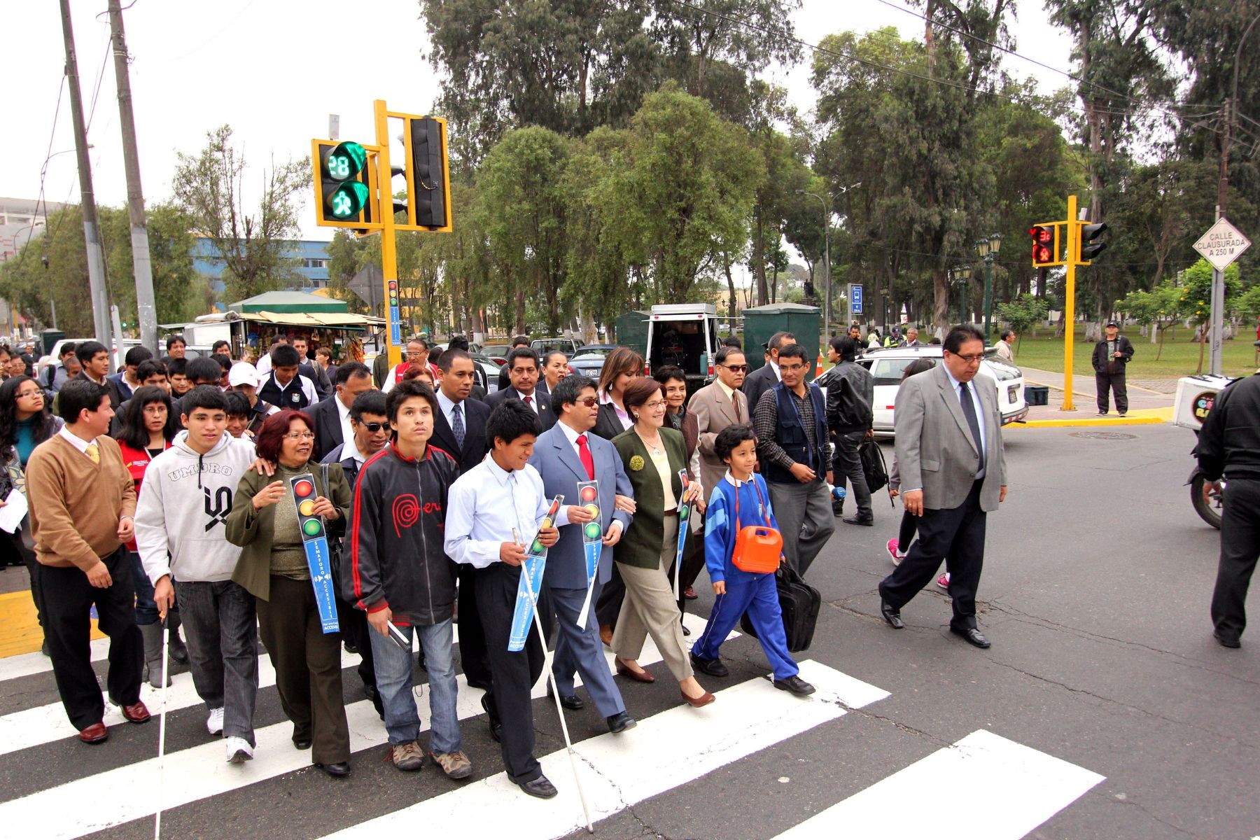 Inauguran cuatro semáforos sonoros para invidentes en Lima. Foto: ANDINA/Difusión.