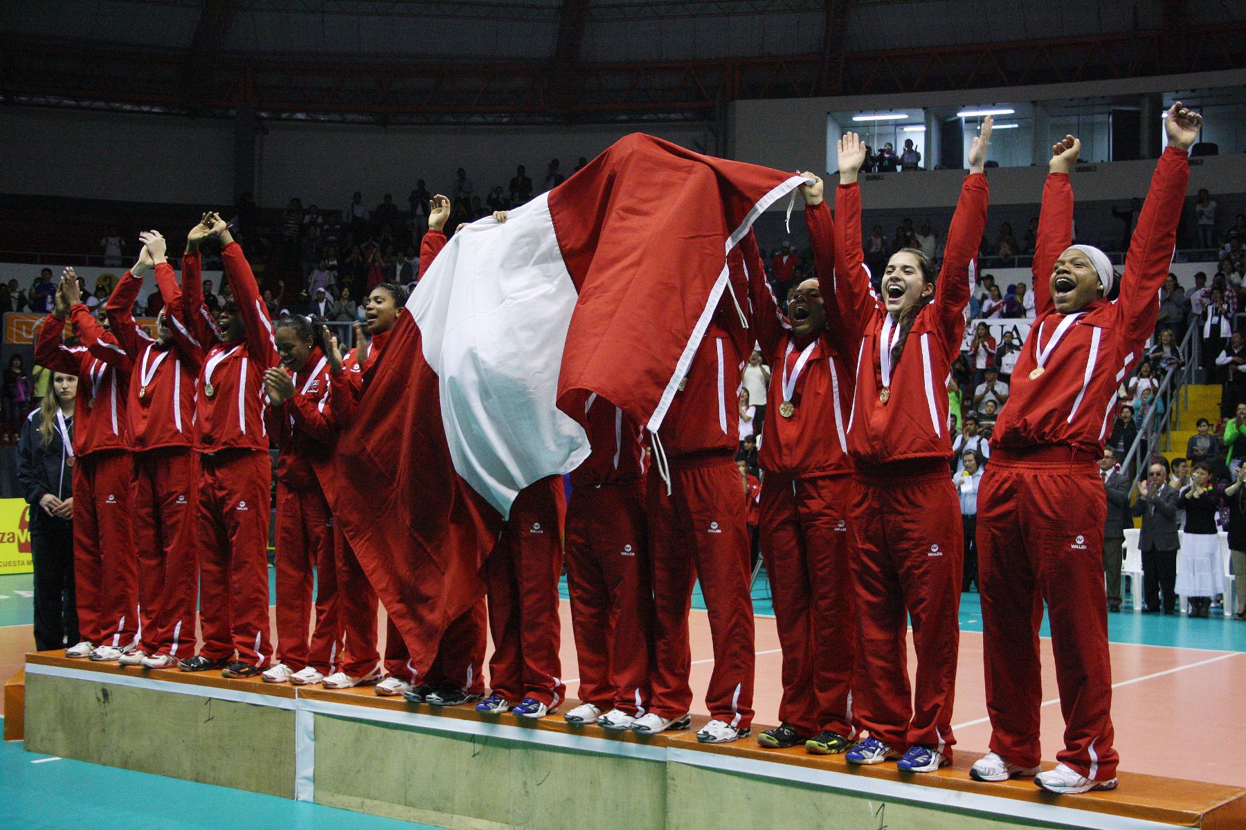 Lima, Perú- Noviembre – 26La selección femenina de voleibol de menores  se coronó Campeón Sudamericano Foto/ANDINA/ Juan Carlos Chávez