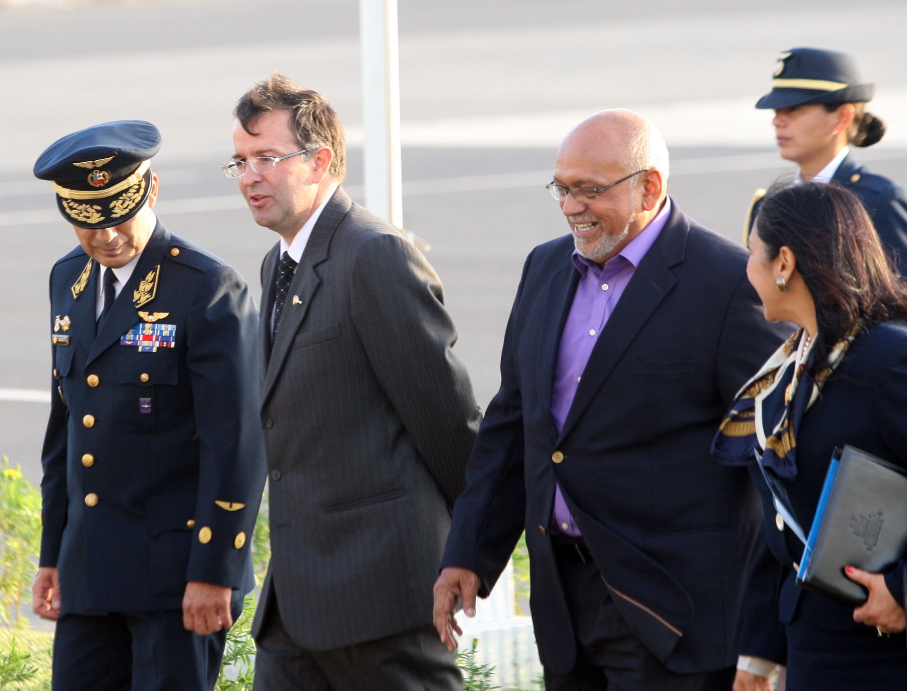 LIMA,PERU-NOVIEMBRE 29.Llegada del Presidente de Guyana,Donald para participar mañana en la VI Cumbre de la Unión de Naciones Suramericanas (Unasur).Foto:ANDINA/Hector Vinces.