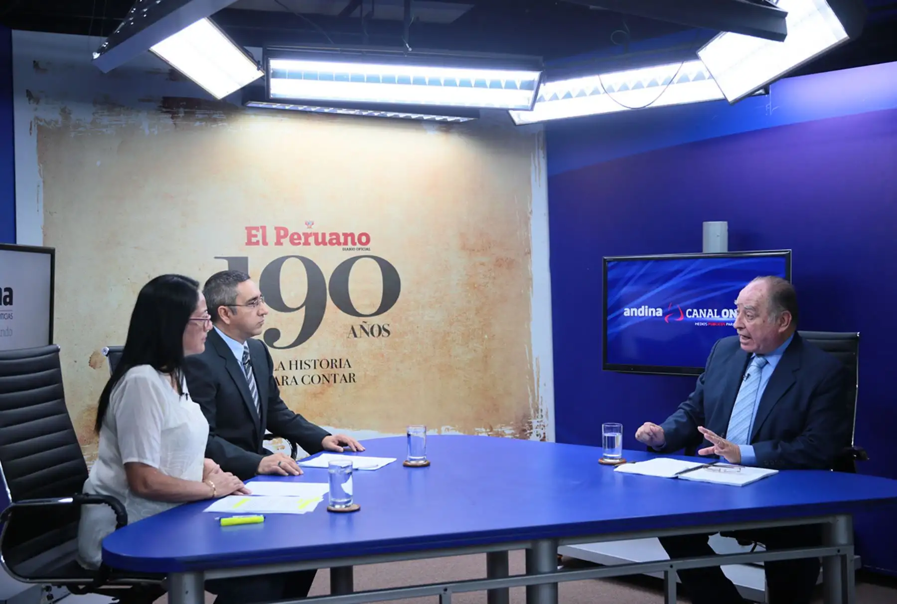 LIMA PERÚ, ENERO 15.Candidato del partido Orden, Ántero Flores Aráoz, se presenta en programa "Mirada Electoral 2016", de Andina TV Online. Foto: ANDINA/Carlos Lezama