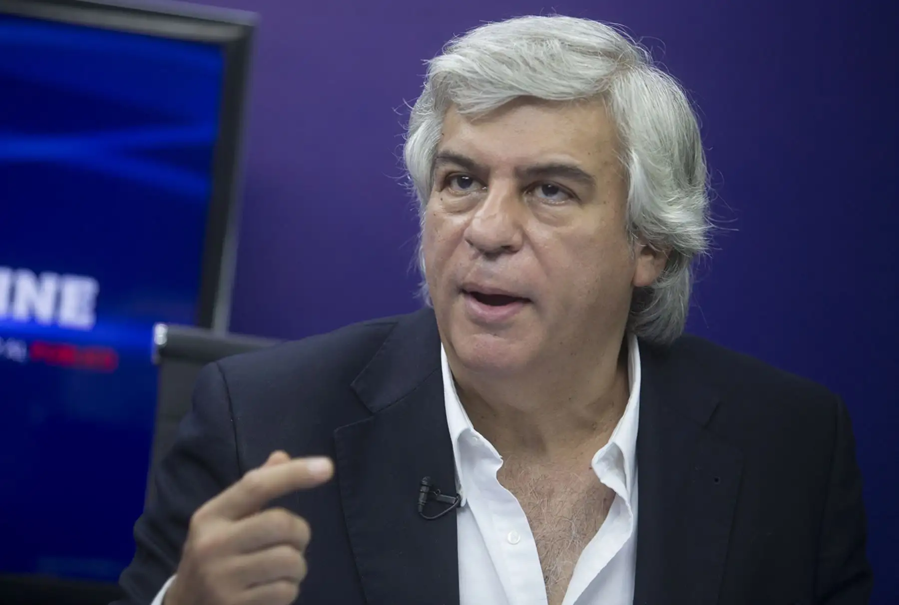 LIMA,PERÚ-ENERO 18. El candidato a la Presidencia de la República por Frente Esperanza, Fernando Olivera vega, expone hoy sus principales planteamientos de gobierno en el programa “Mirada Electoral” de Andina Canal Online. Foto: ANDINA/Carlos Lezama