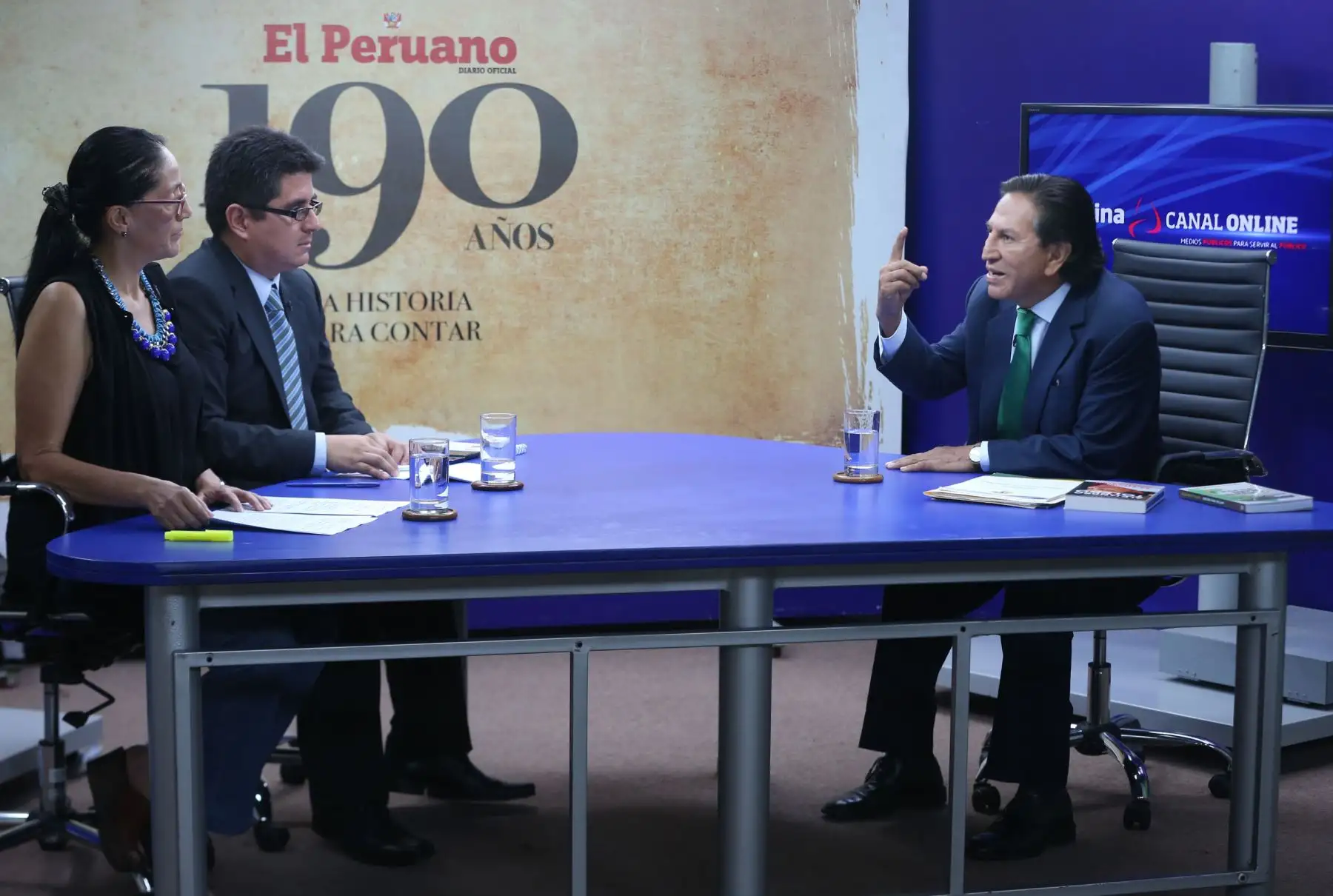 LIMA, PERÚ - ENERO 25. Candidato presidencial, Alejandro Toledo de Perú Posible, participa del programa de TV Andina, Mirada Electoral. Foto: ANDINA/Vidal Tarqui