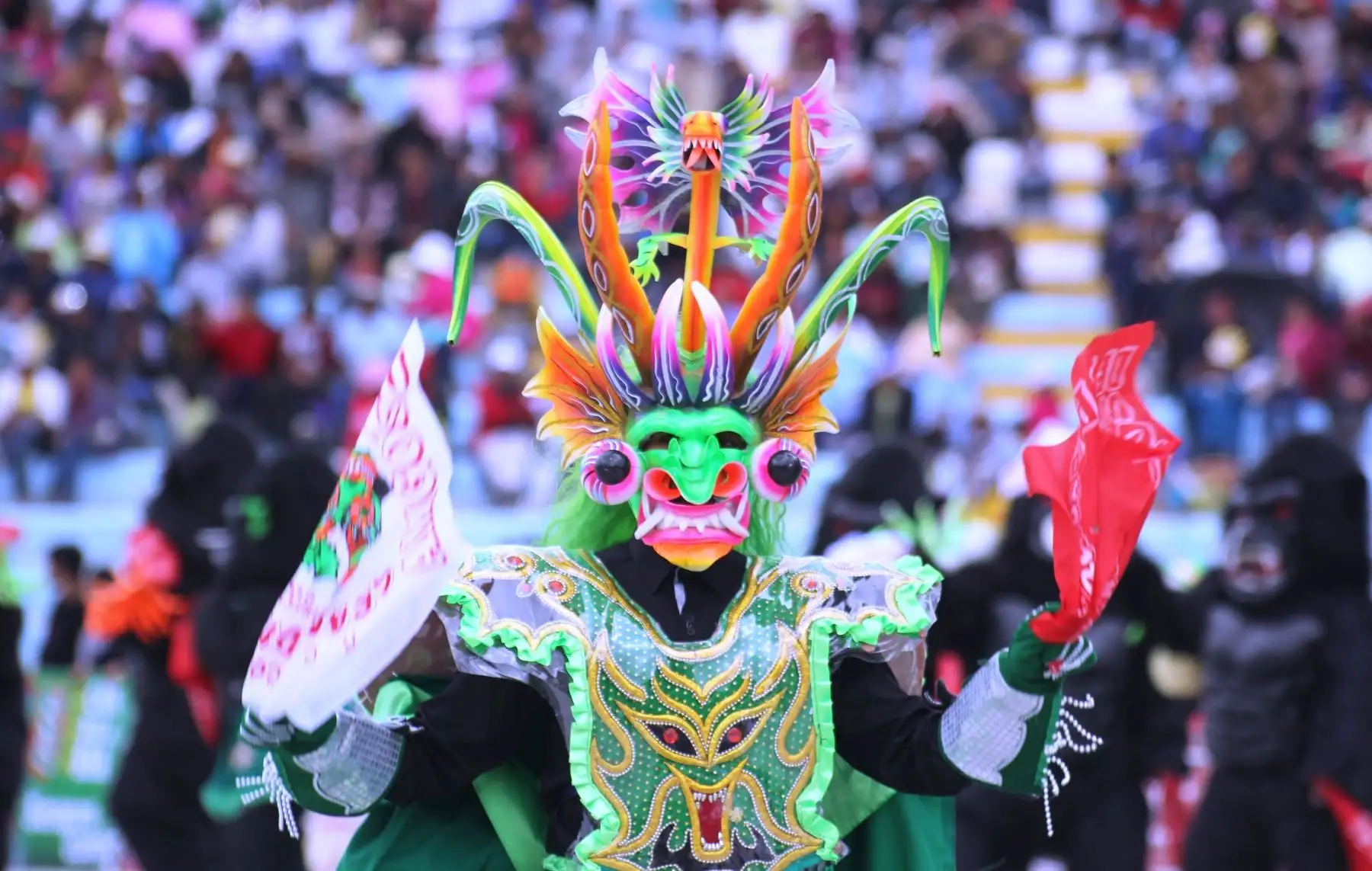 El traje de los danzantes de la Diablada es uno de los más hermosos de la festividad de la Virgen de la Candelaria. ANDINA