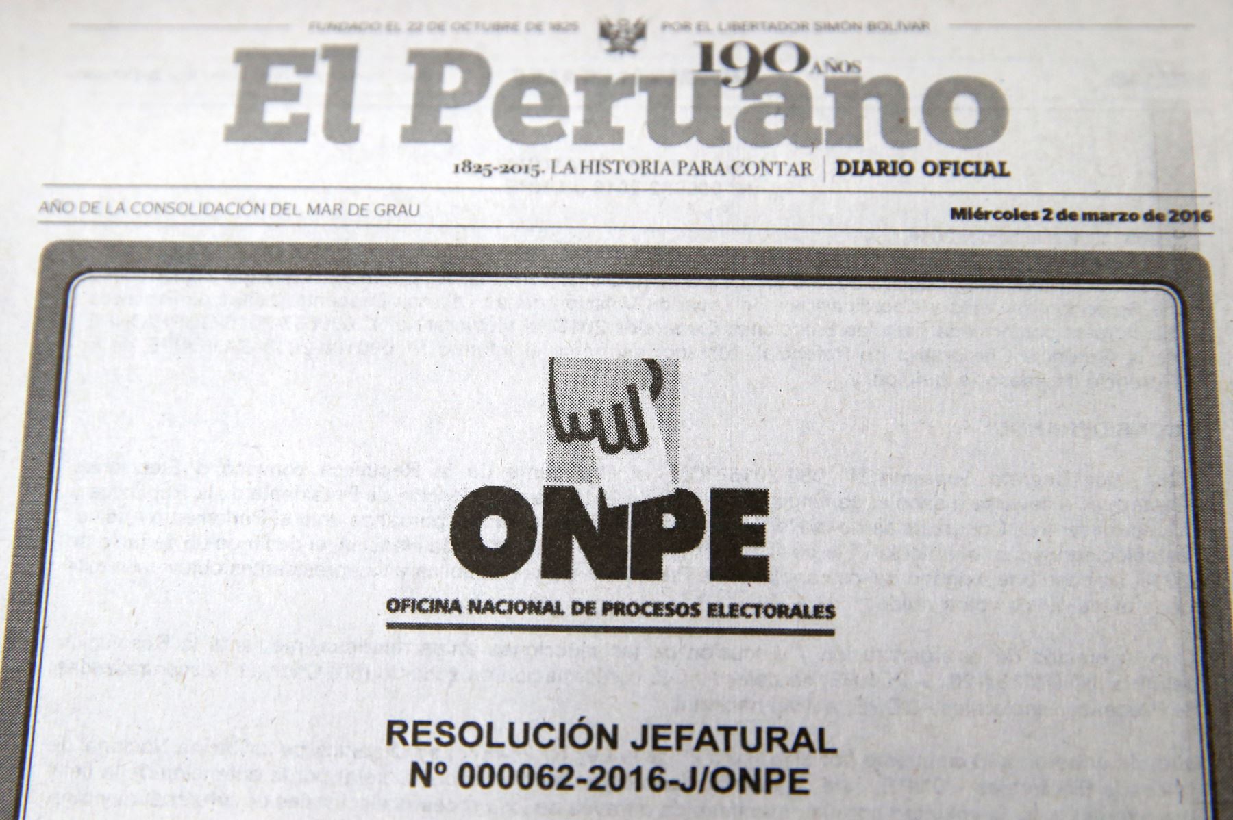 Diario El Peruano Publica Separata Especial De Onpe Con Logo Corregido Noticias Agencia Peruana De Noticias Andina