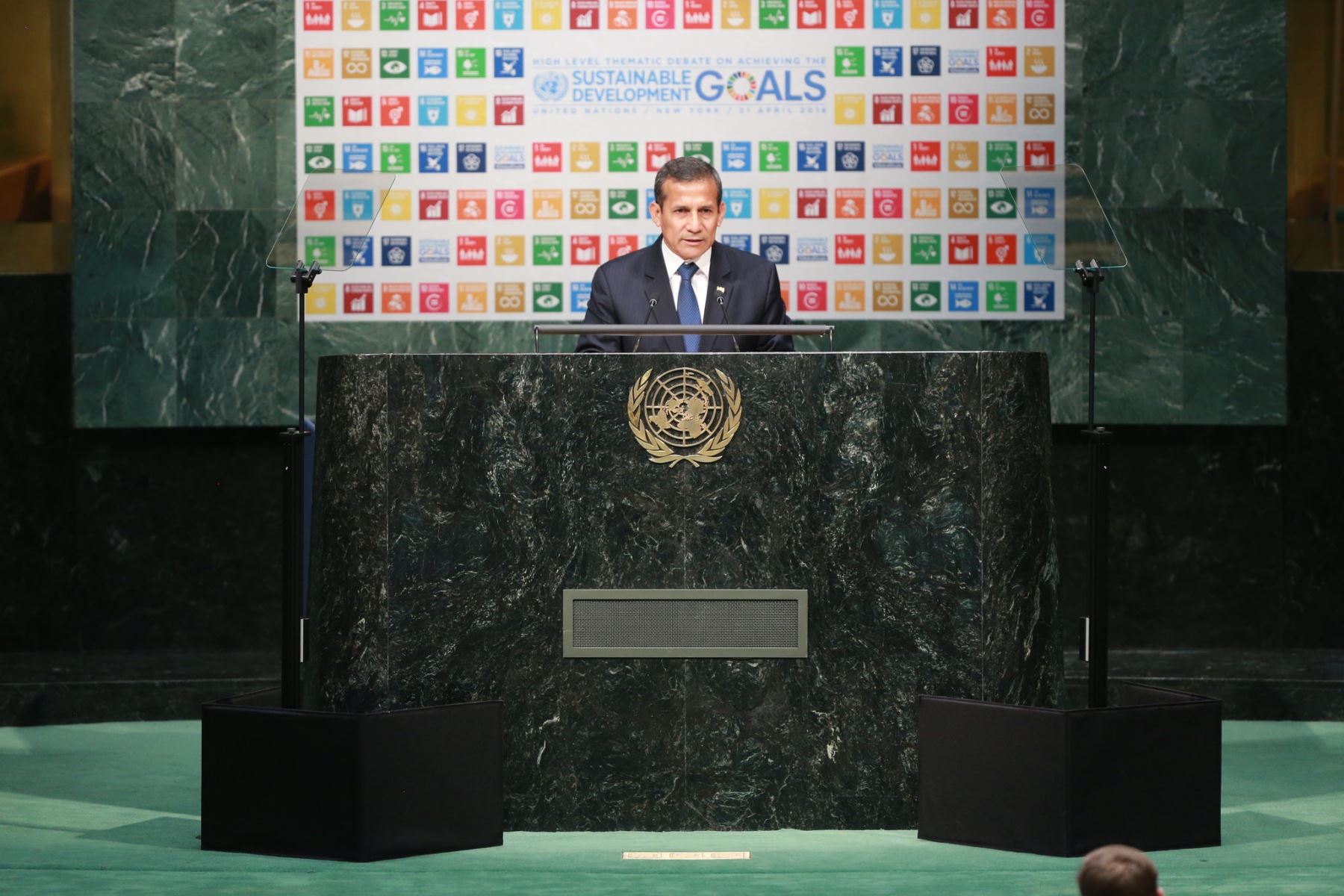 Exposición del presidente Ollanta Humala en el debate temático de alto nivel sobre el logro de los Objetivos de Desarrollo Sostenible (ODS), en Nueva York.