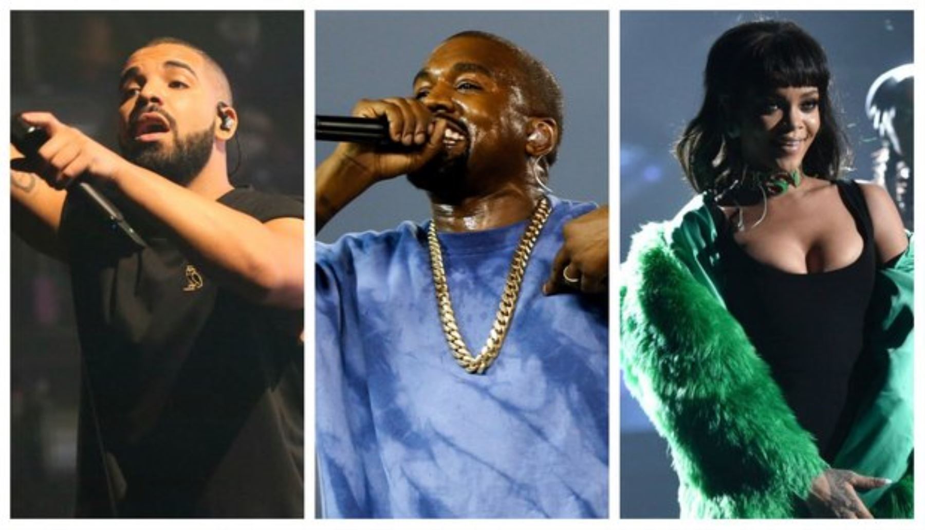 Rihanna y Kanye West acompañan al rapero Drake en nuevo álbum.Foto: INTERNET/Medios