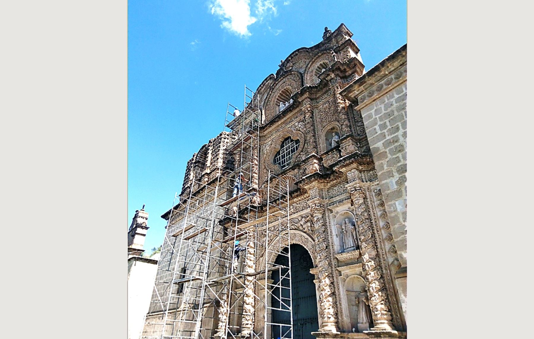 World Monuments Fund inició los trabajos de restauración de la iglesia Belén, en Cajamarca. ANDINA/Eduard Lozano