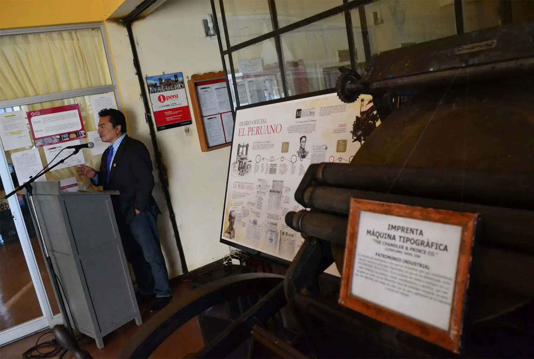 AYACUCHO, PERÚ - MAYO 19. Relanzamiento de la sala Bolívar periodista en el museo Hipólito Unanue en Ayacucho.

Foto: ANDINA/Diana Marcelo.