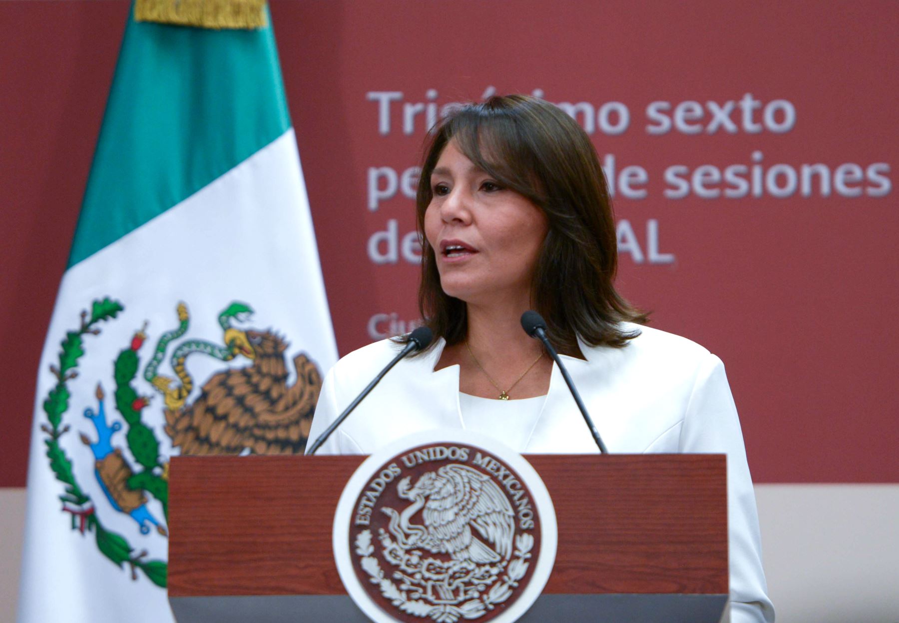 La ministra de Desarrollo e Inclusión Social del Perú, Paola Bustamante,participa en la reunión de la Cepal en México. Difusión