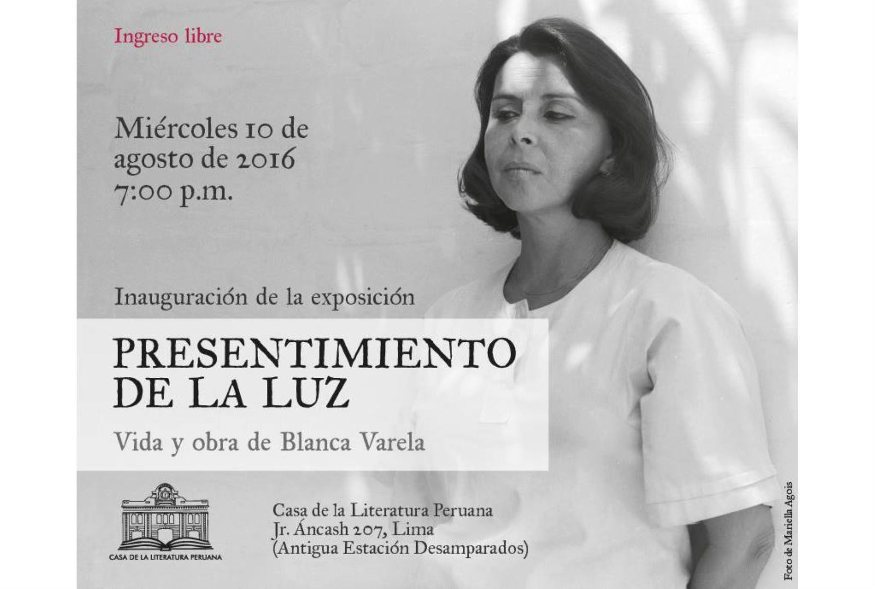 Exposición conmemora los 90 años de la poeta Blanca Varela. Foto: Cortesía.