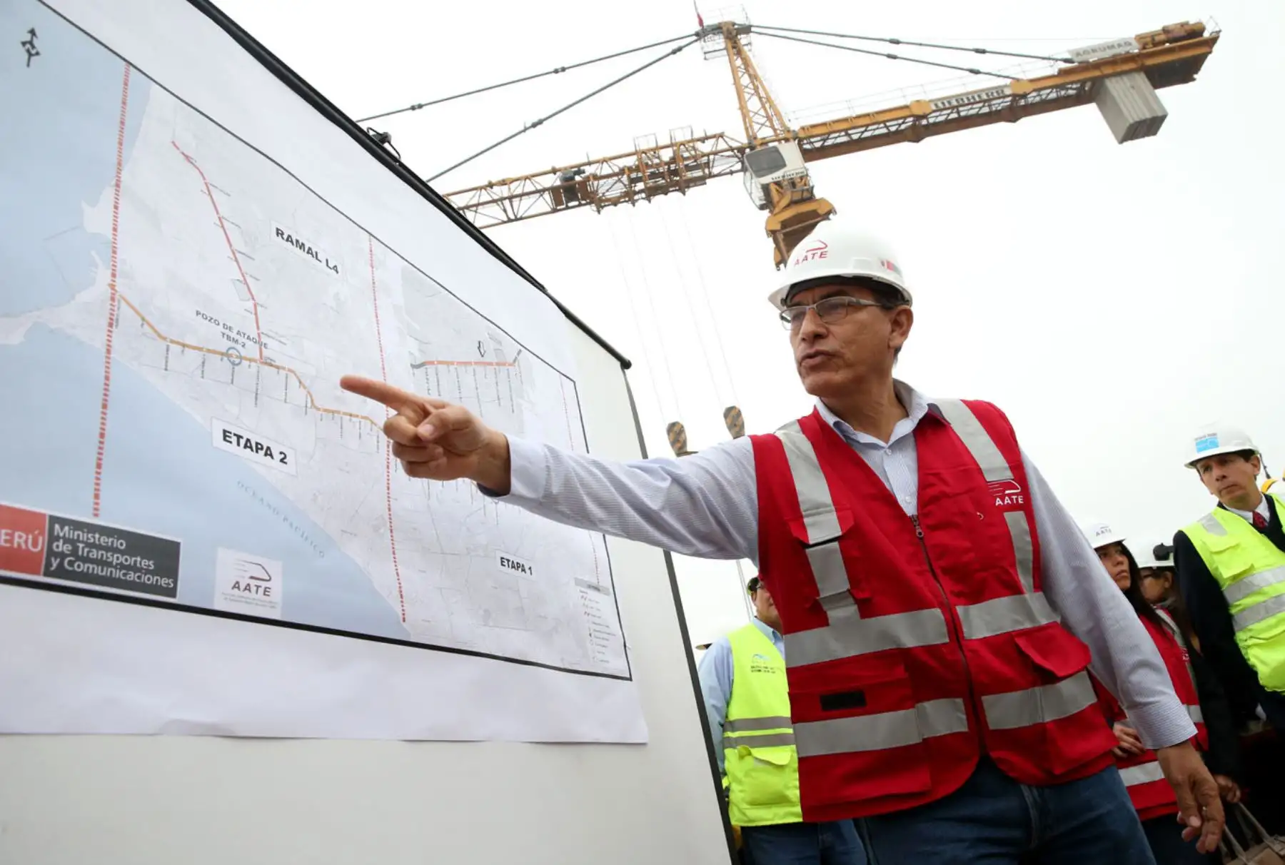 Ministro de Transportes y comunicaciones, Martin Vizcarra inspecciona Linea 2 del metro de Lima Foto: ANDINA/Melina Mejía
