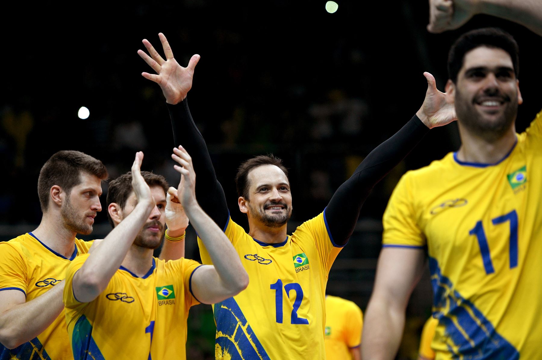 Selección brasileña de voley masculino. Foto: AFP.