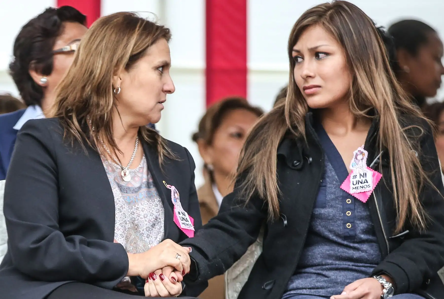 LIMA, PERÚ - AGOSTO 12.Ministra de justicia Marisol Pérez Tello asistió al penal Santa Mónica donde presenció una performance artística de las internas con motivo de la marcha Ni una menos. Foto: ANDINA/ Juan Carlos Guzman