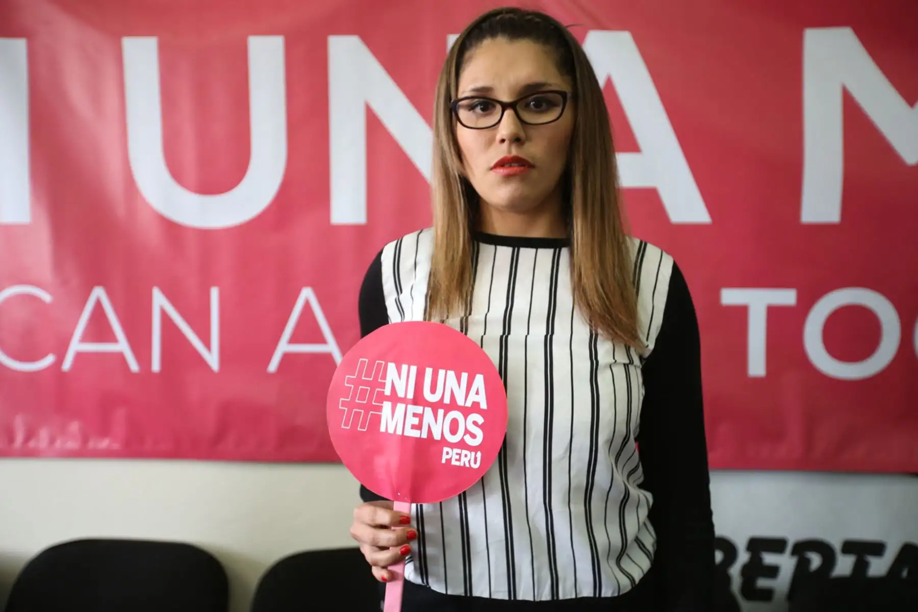 LIMA, PERÚ - AGOSTO 12. Conferencia de prensa de los organizadores de la marcha Ni Una Menos donde estuvieron presentes Arlette Contreras y Lady Guillén.

Foto: ANDINA/Juan Carlos Guzmán Negrini.