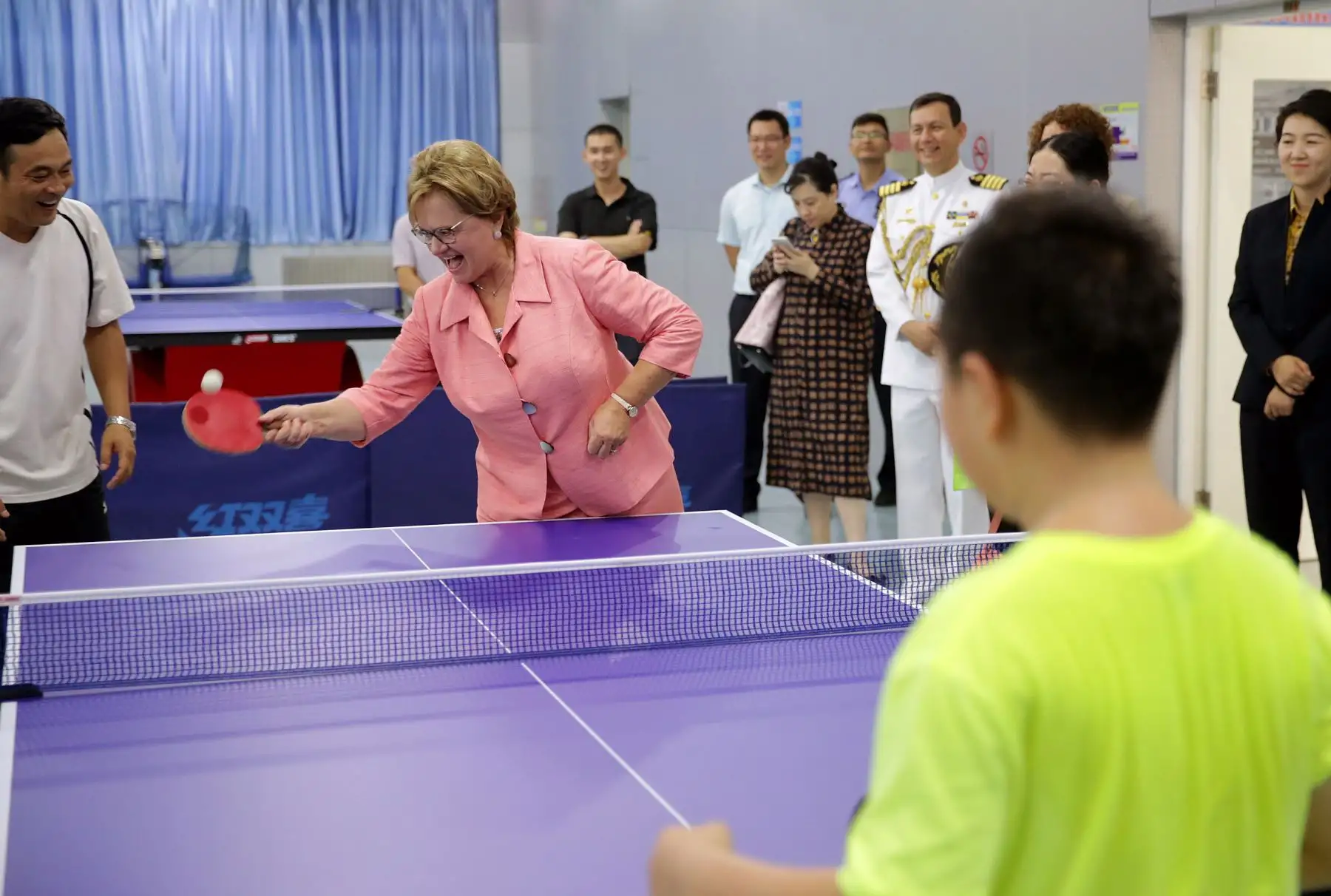 Primera Dama, Nancy Lange, visitó la Escuela Experimental Primaria de la ciudad de Beijing. Foto: ANDINA/Prensa Presidencia