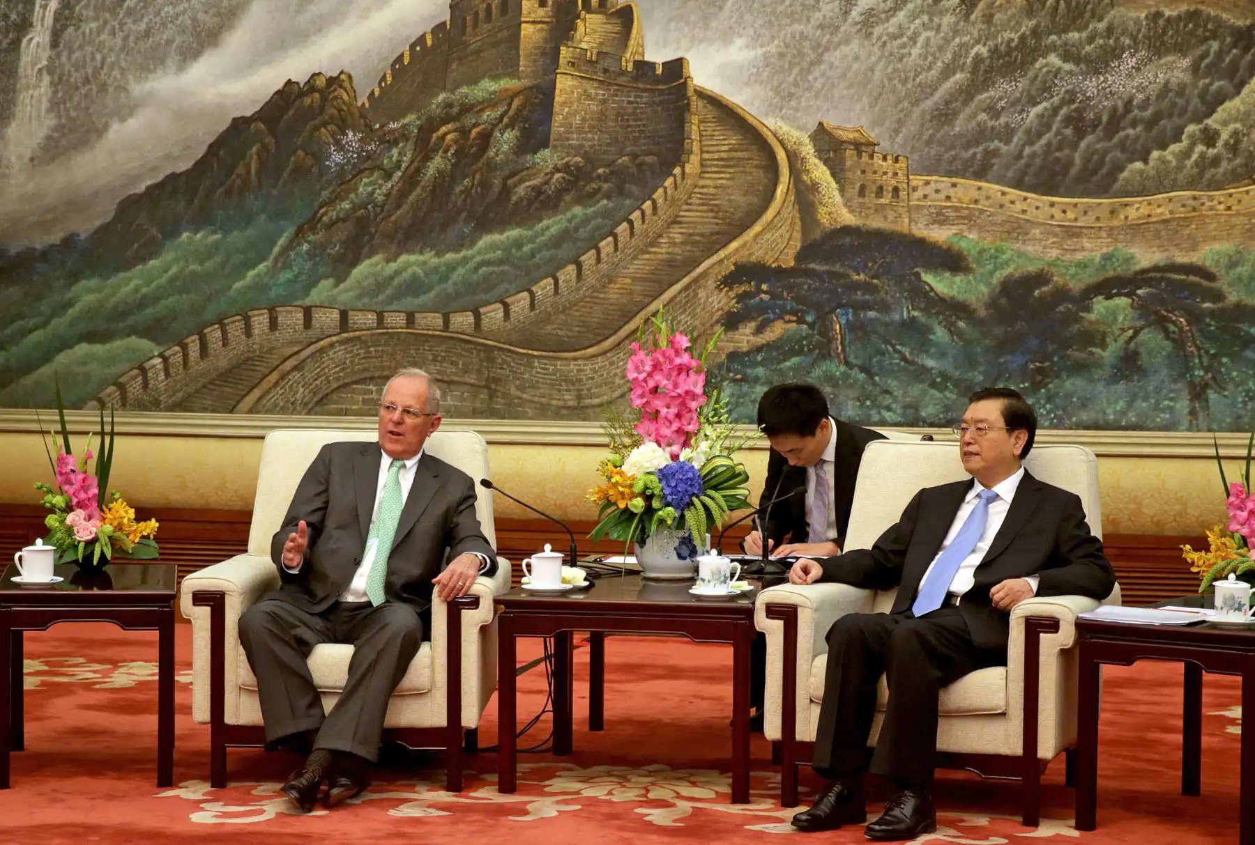 Reunión con el presidente de la Asamblea Popular Nacional, Zhang Dejiang, en Beijing. Foto: ANDINA/ Prensa Presidencia