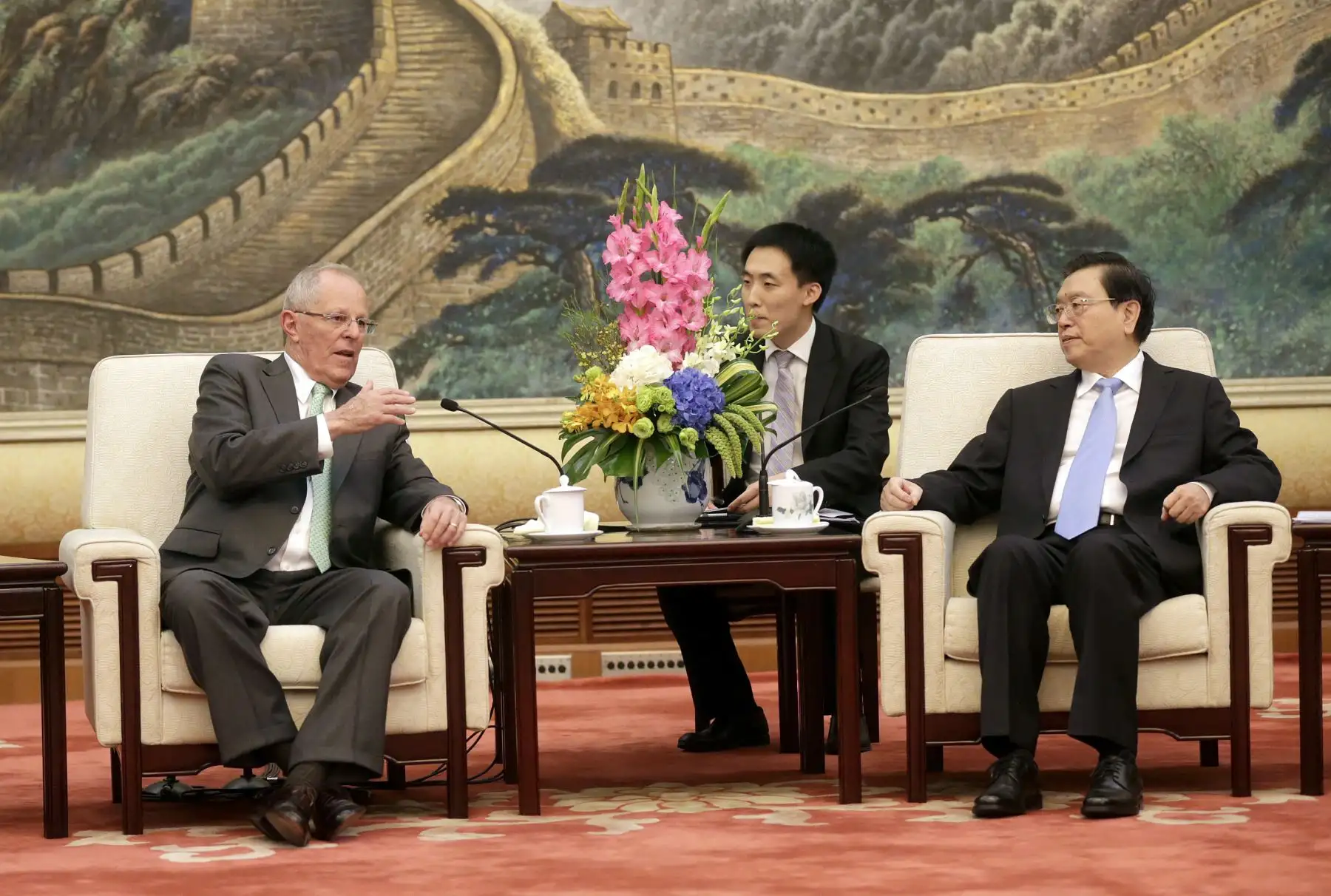 Reunión con el presidente de la Asamblea Popular Nacional, Zhang Dejiang, en Beijing. Foto: ANDINA/ Prensa Presidencia