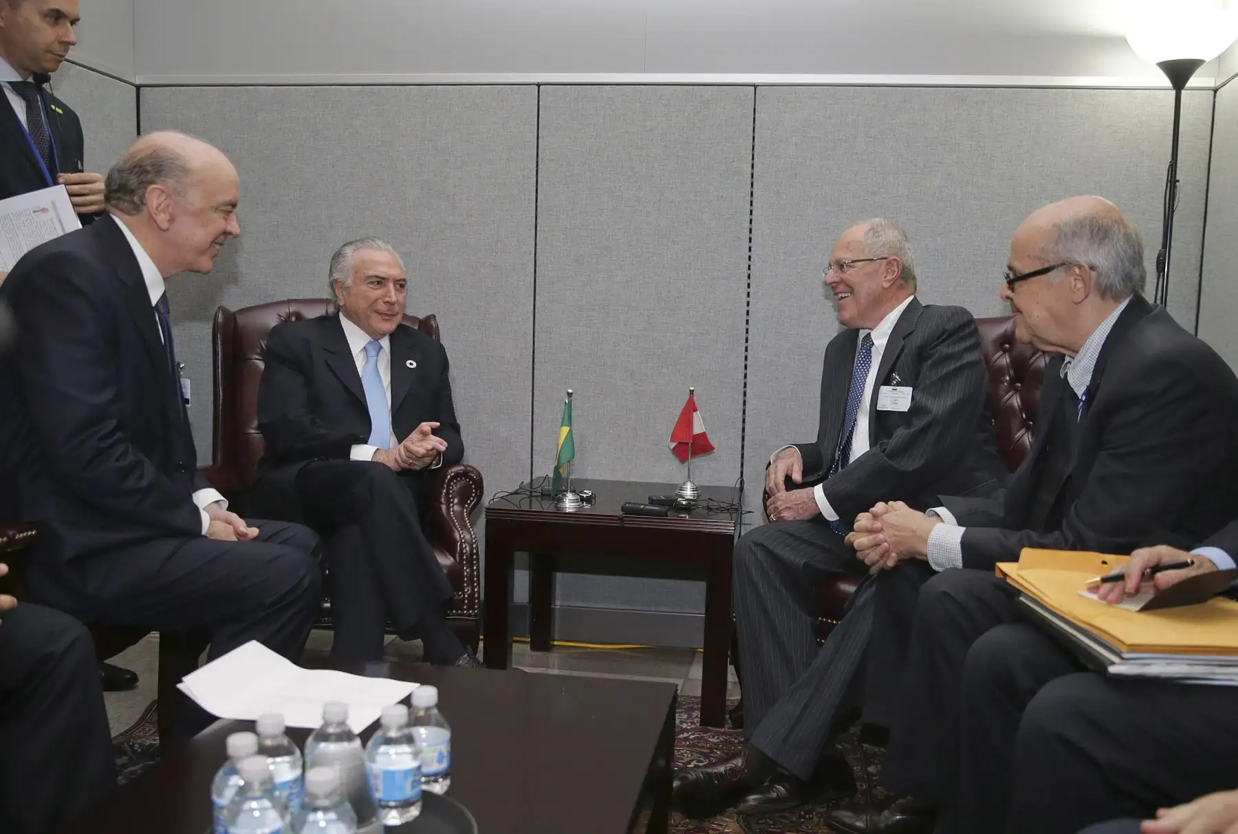 Nueva York, EEUU-SETIEMBRE 20. Presidente Kuczynski sostuvo reunión bilateral con el presidente de Brasil, Michel Temer, en Nueva York.20.Foto:ANDINA/Presidencia