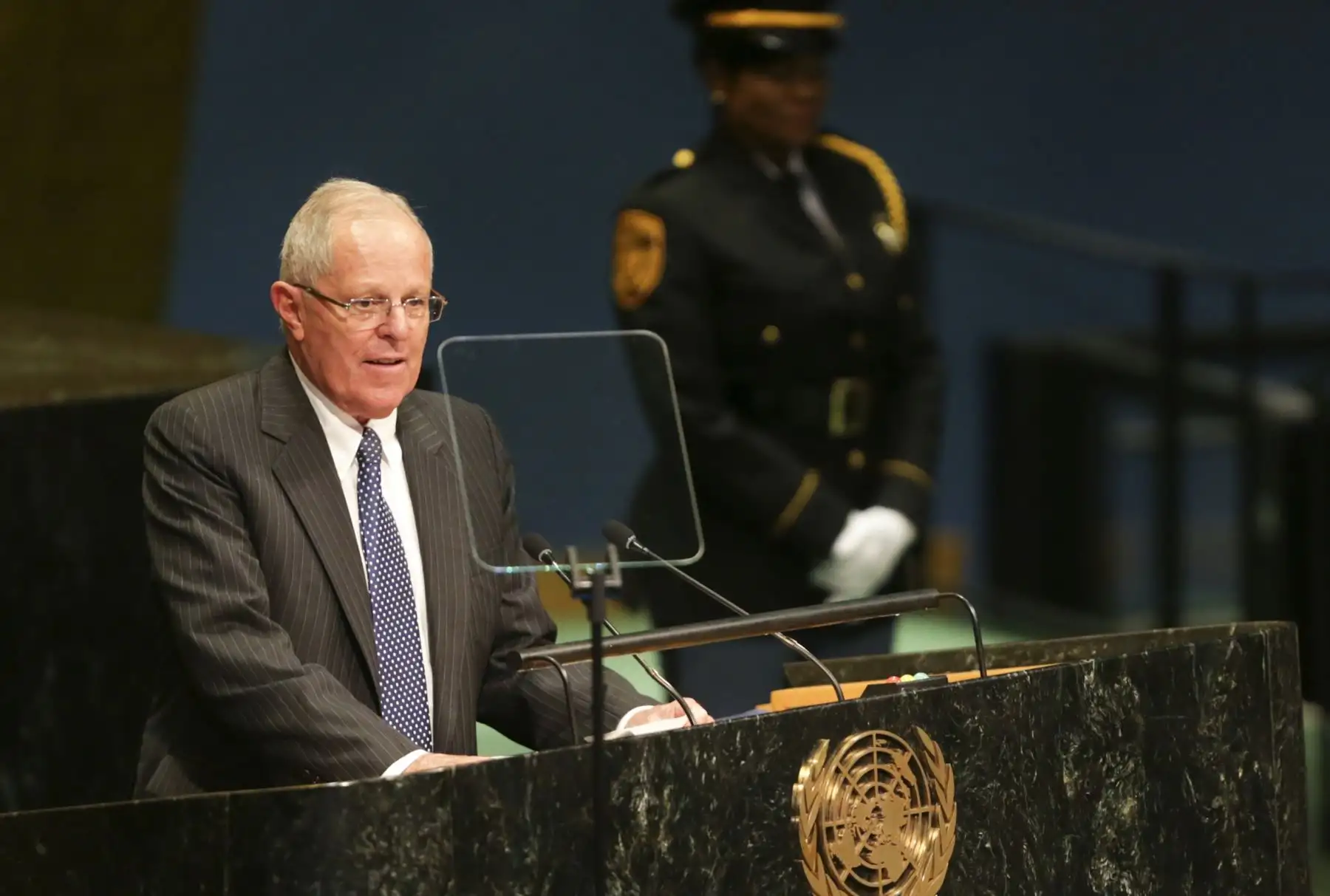 NUEVA YORK SETIEMBRE 20. Intervención del presidente Pedro Pablo Kuczynski en el debate general del 71 periodo de sesiones de las Naciones Unidas .
Foto:ANDINA/Presidencia