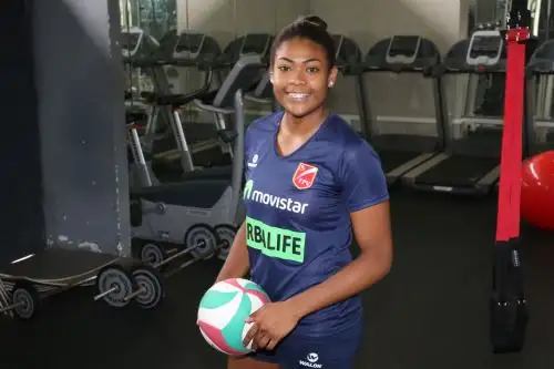 Voleybolista Ángela Leyva.Foto: ANDINA/Juan Carlos Guzmán Negrini.