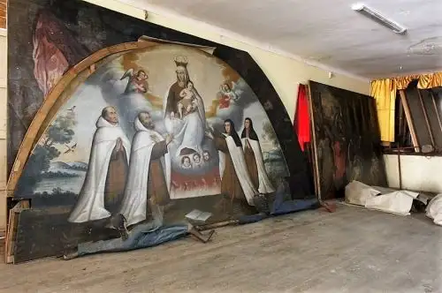 Algunas de las obras de arte de la iglesia San Sebastián de Cusco que se salvaron del incendio. ANDINA/Percy Hurtado