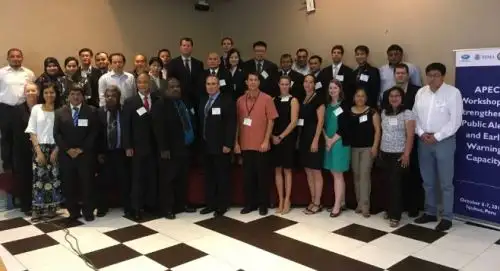 Especialistas en gestión de riesgos, prevención y atención de desastres del Foro de Cooperación Asia Pacífico (APEC) se reúnen desde hoy en la ciudad de Iquitos en un taller para compartir las mejores prácticas en estos temas, así como para discutir los principios comunes para mejorar las capacidades de alerta pública y temprana, informó hoy el Instituto Nacional de Defensa Civil (Indeci).