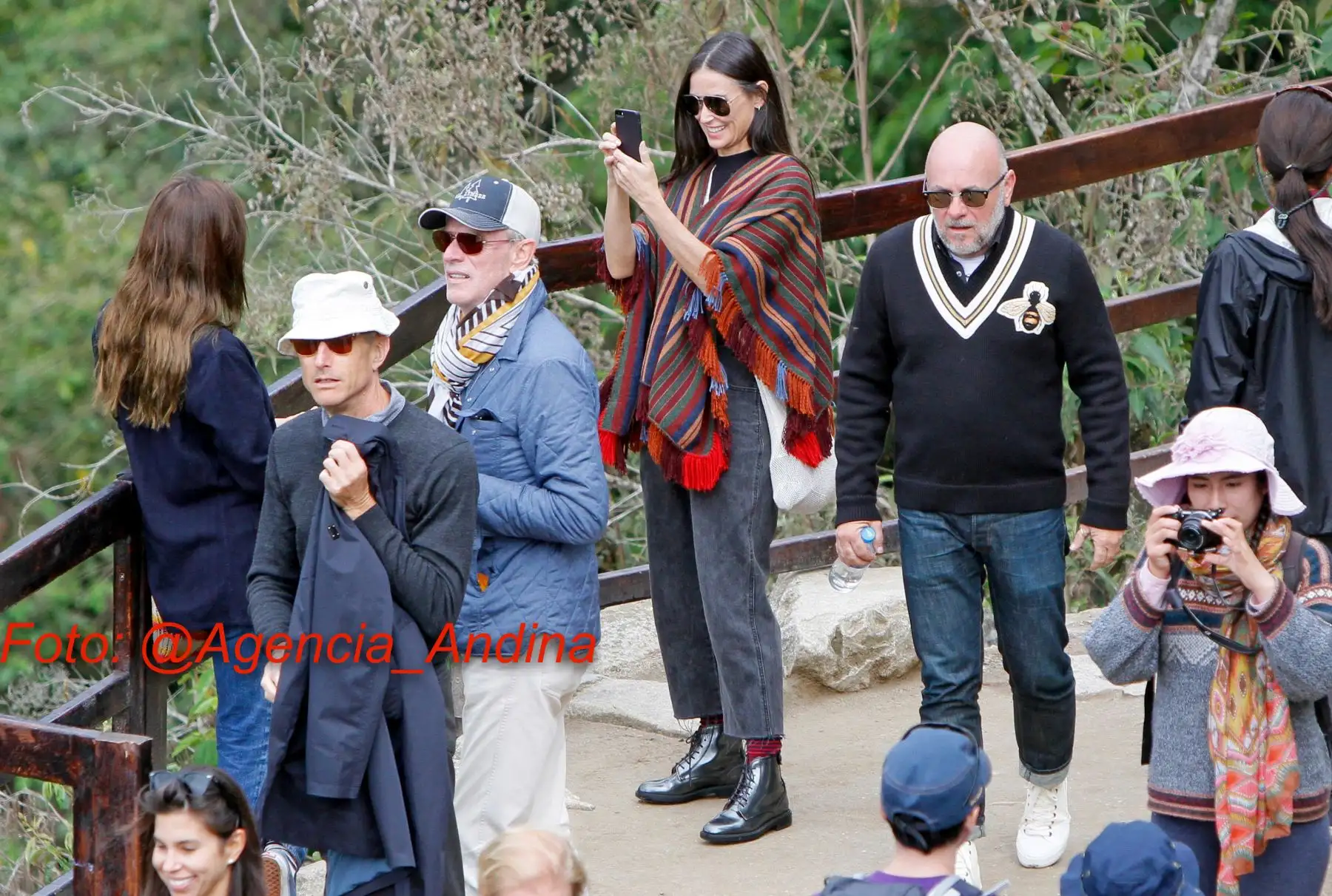 CUSCO PERÚ, OCTUBRE 20. La actriz norteamericana Demi Moore en Machu Picchu. Foto: ANDINA/ Percy Hurtado