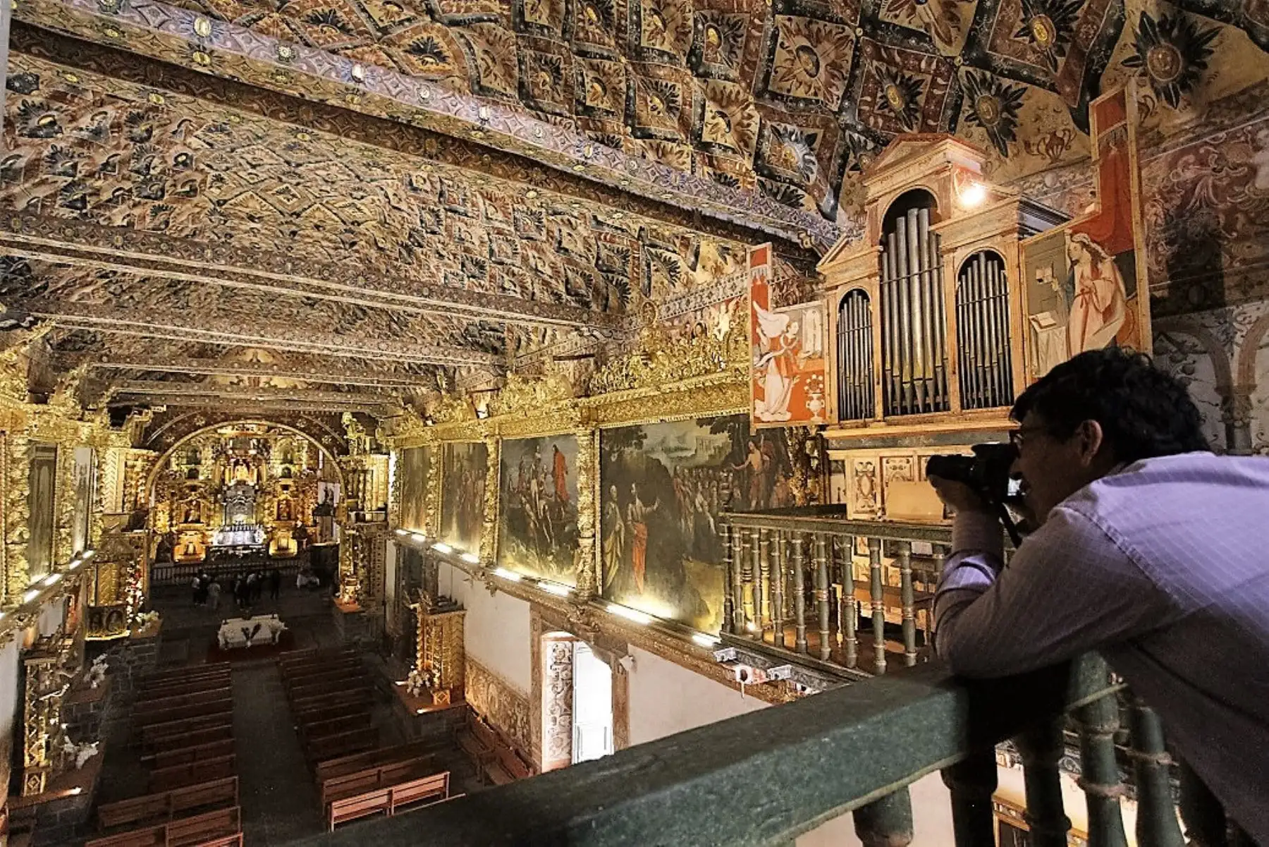 Templo de San Pedro Apóstol de Andahuaylillas, forma parte de la Ruta del Barroco en Cusco. ANDINA/Percy Hurtado