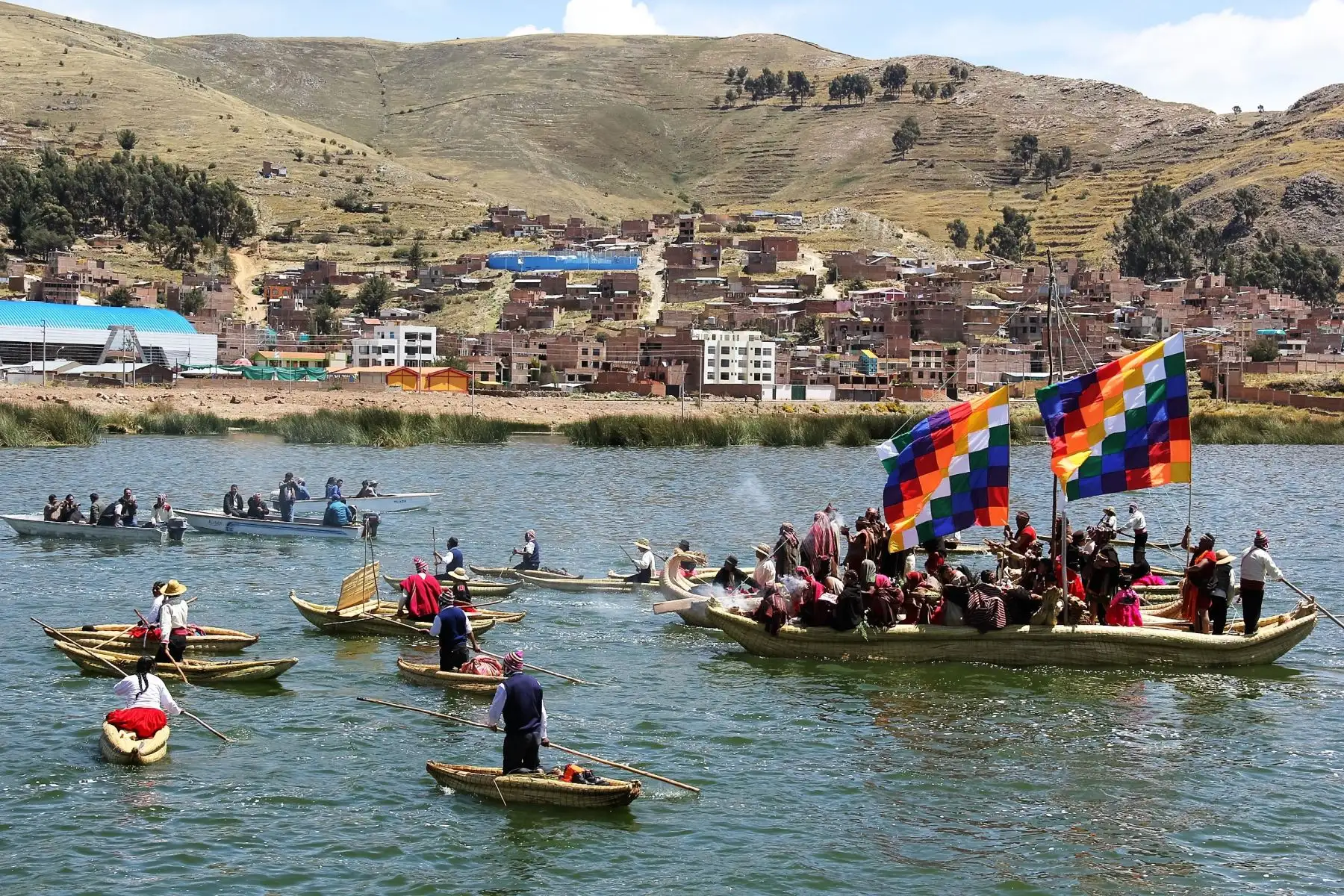 Se inicia ceremonia de salida de fundadores del imperio Inca del lago Titicaca. ANDINA/Archivo