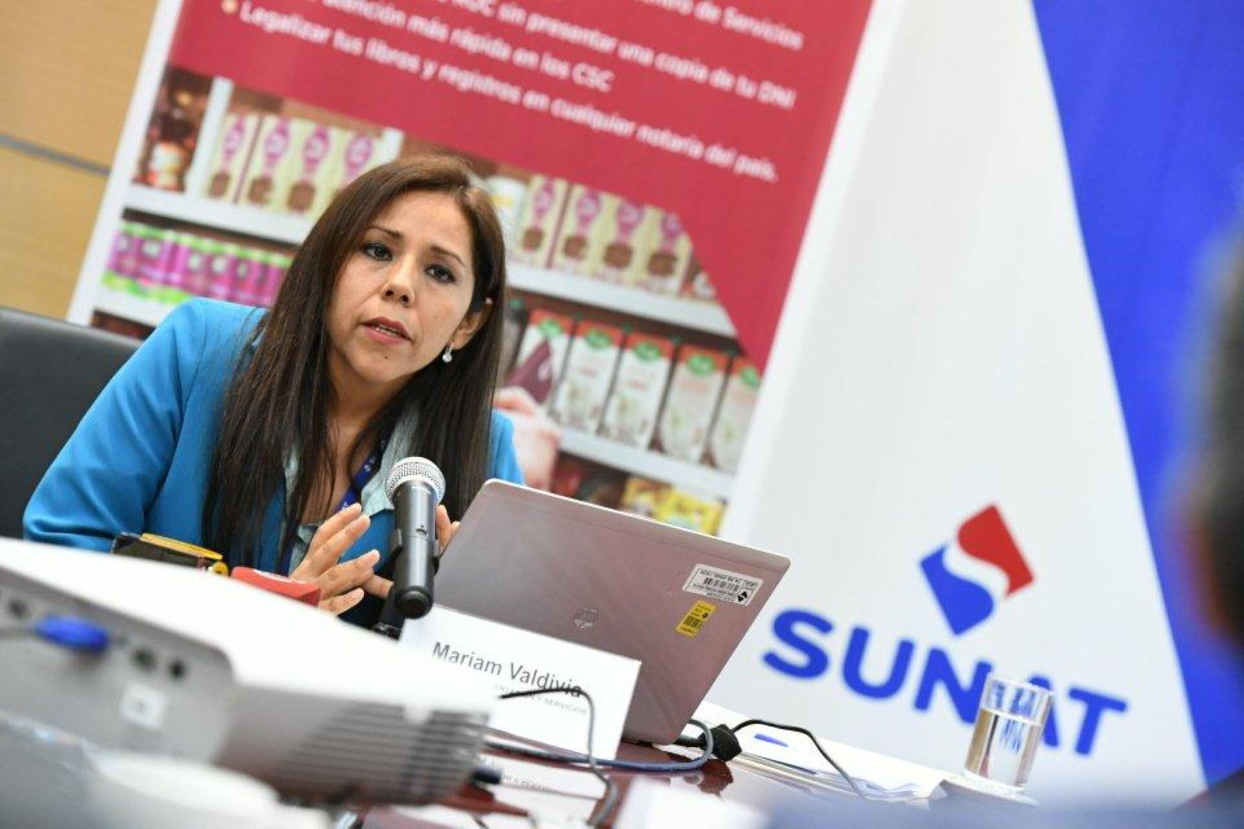Gerente de Orientación y Servicios de la Sunat, Mariam Valdivia. Foto: Sunat.