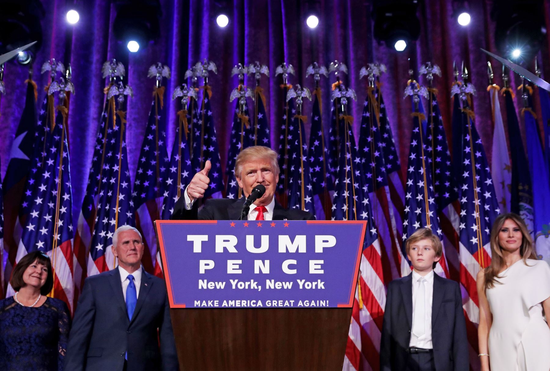 Donald Trump consiguió los 288 votos del colegio electoral y ganó la presidencia de los Estados Unidos. Foto: AFP
